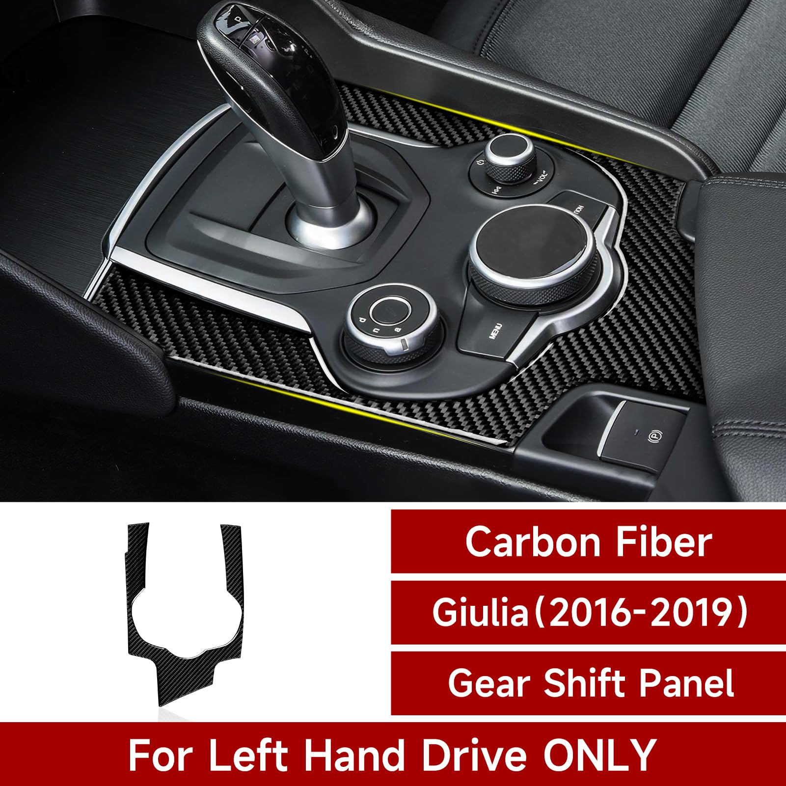Car Gear Shift Cover Sticker Carbon Fiber Decal Trim Center Console Panel Trim Wrap Fits For Alfa Romeo Giulia 2016 2017 2018 20
