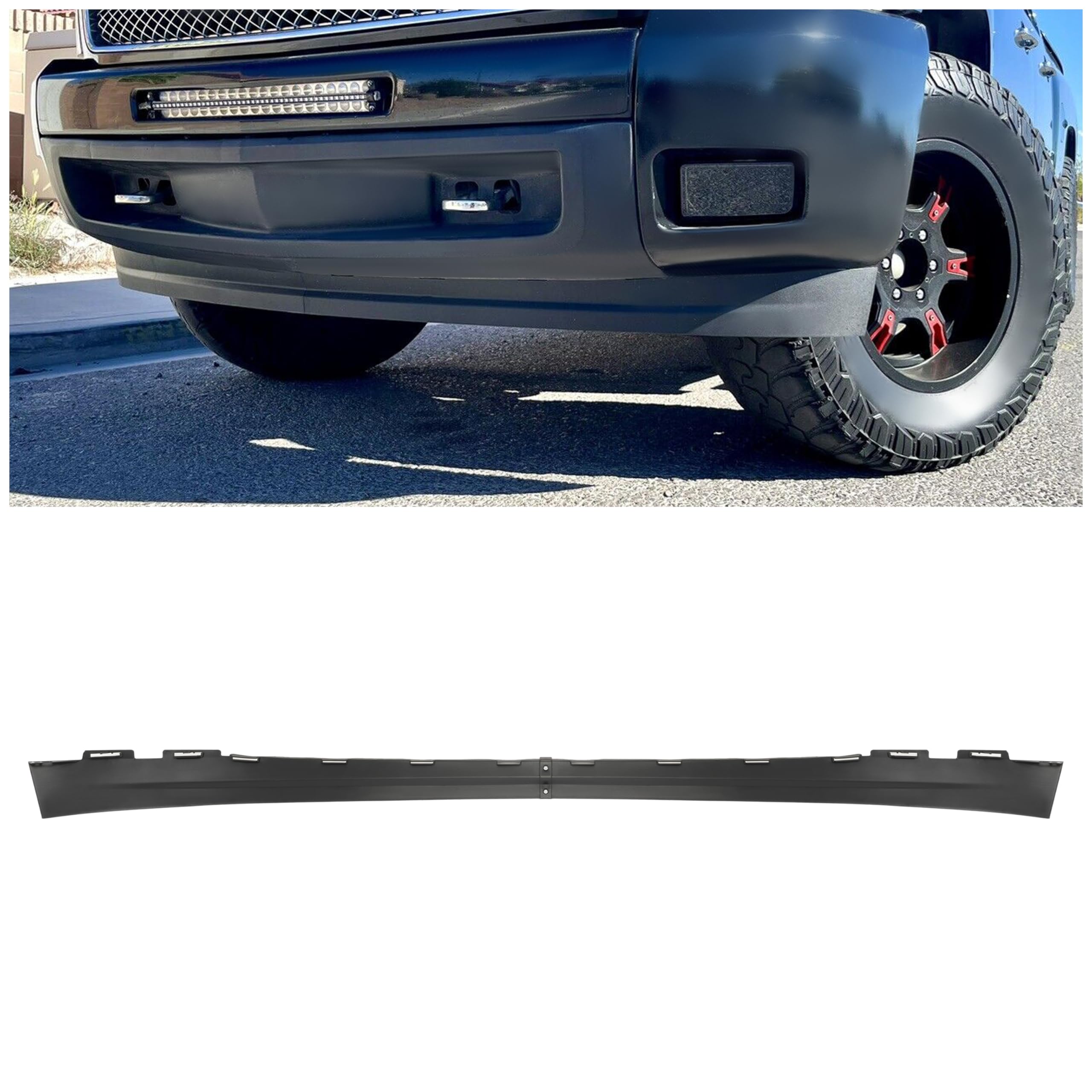 Kojem Front Bumper Valance Compatible With 2007-2013 Chevrolet Silverado 1500 Replacement for 25821880 GM1092191 Plastic (PP)Bla