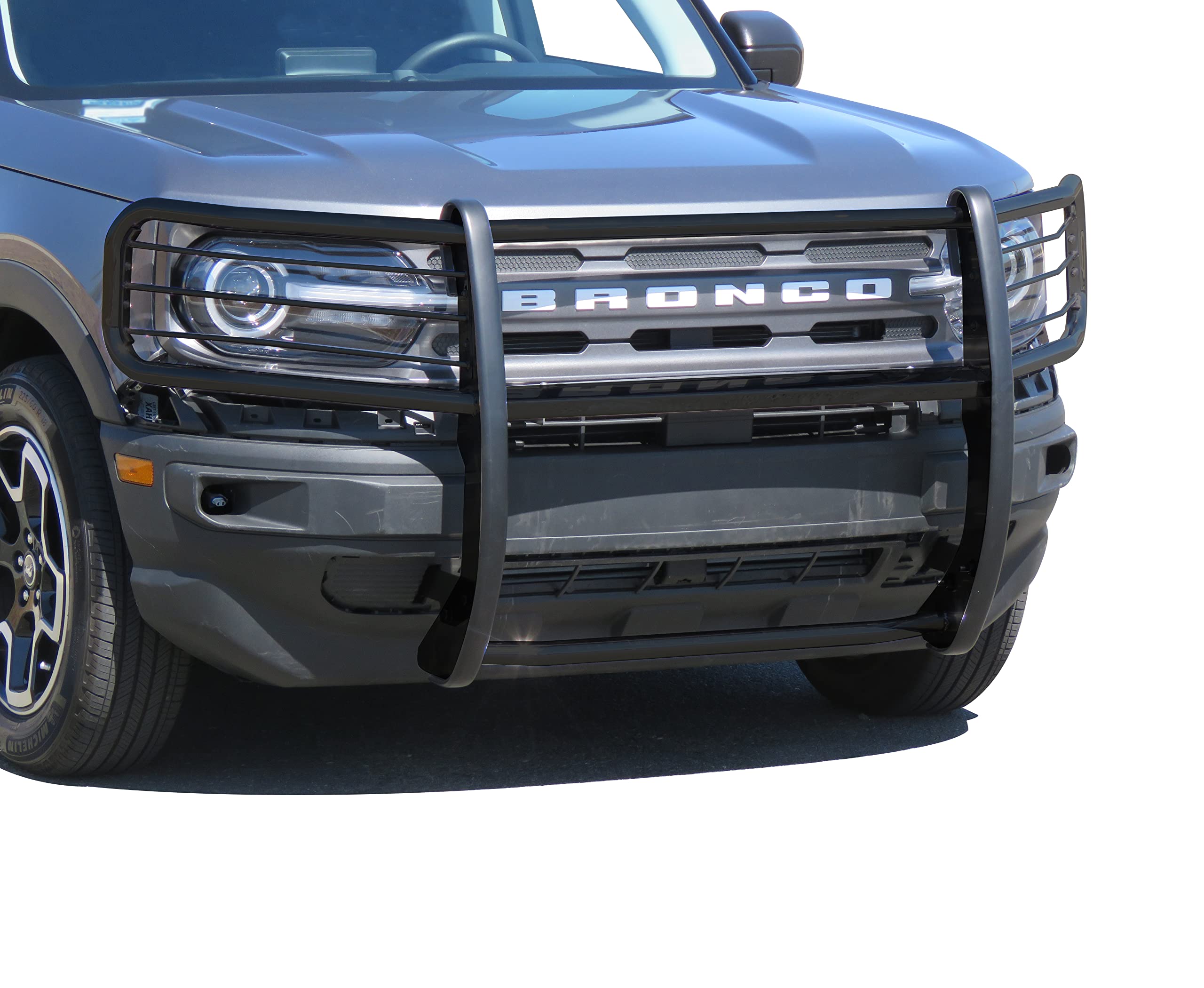 Black Horse Grille Brush Bumper Guard Modular Black Compatible With 2021-2024 Ford Bronco Sport-17Fp11Ma