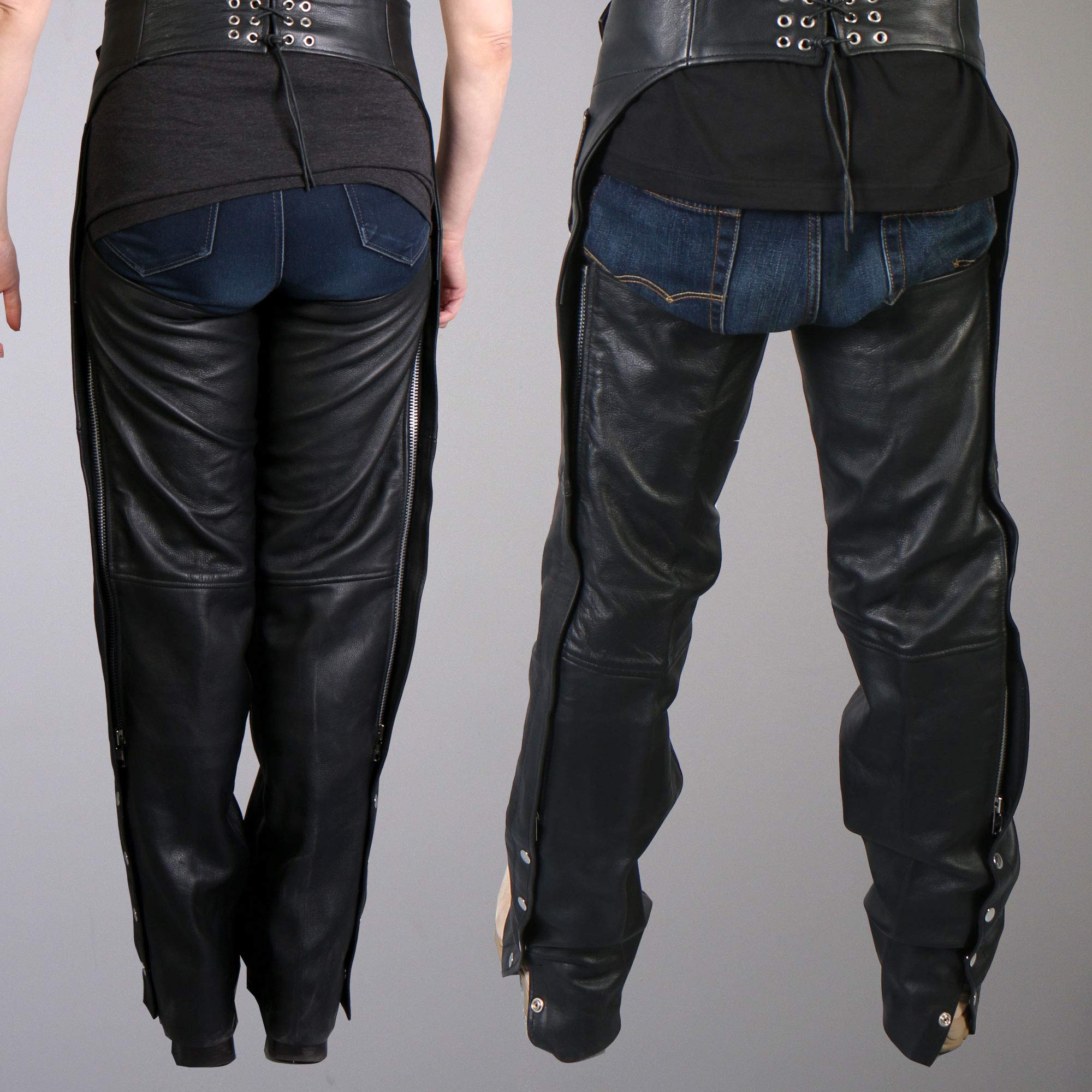 Hot Leathers Leather Chaps (Black, XXX-Large)