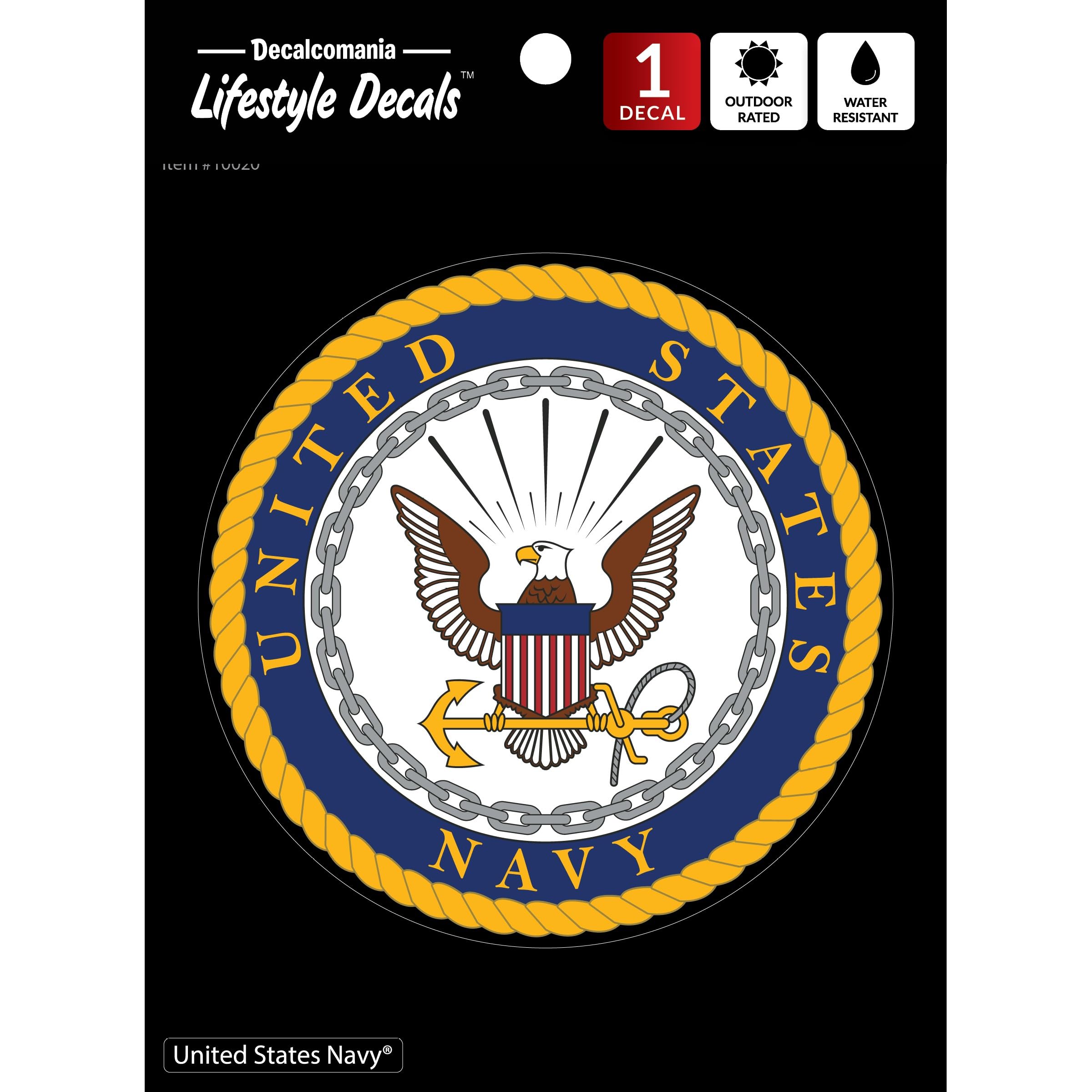 Officially Licensed United States Navy Decal - Large 5.25'' Us Military Sticker For Truck Or Car Windows - Large United States N