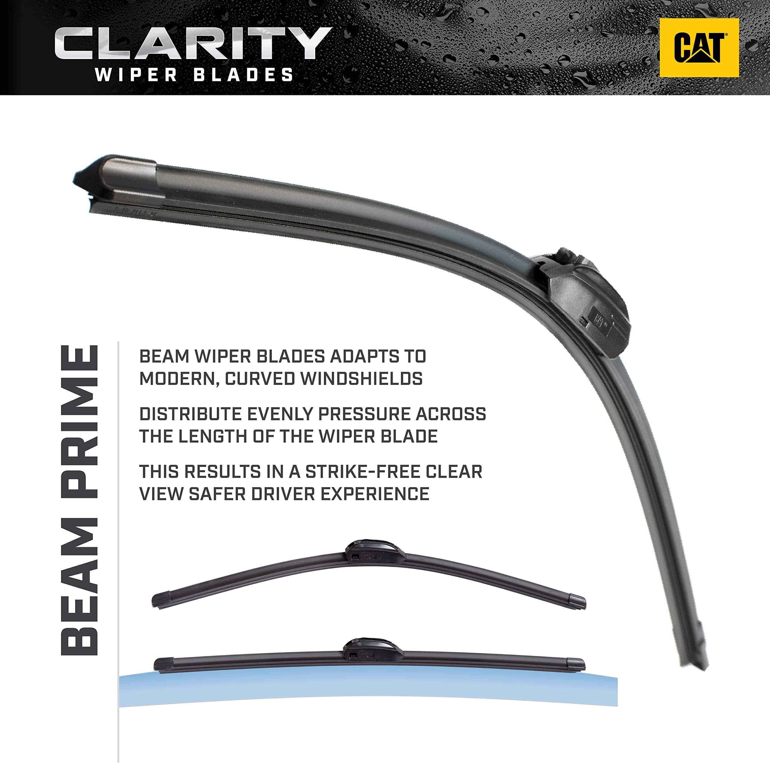 CAT Clarity Premium Performance All Season OEM Replacement Windshield Wiper Blades Streak-Free, Spotless, and Silent (20 + 20 In
