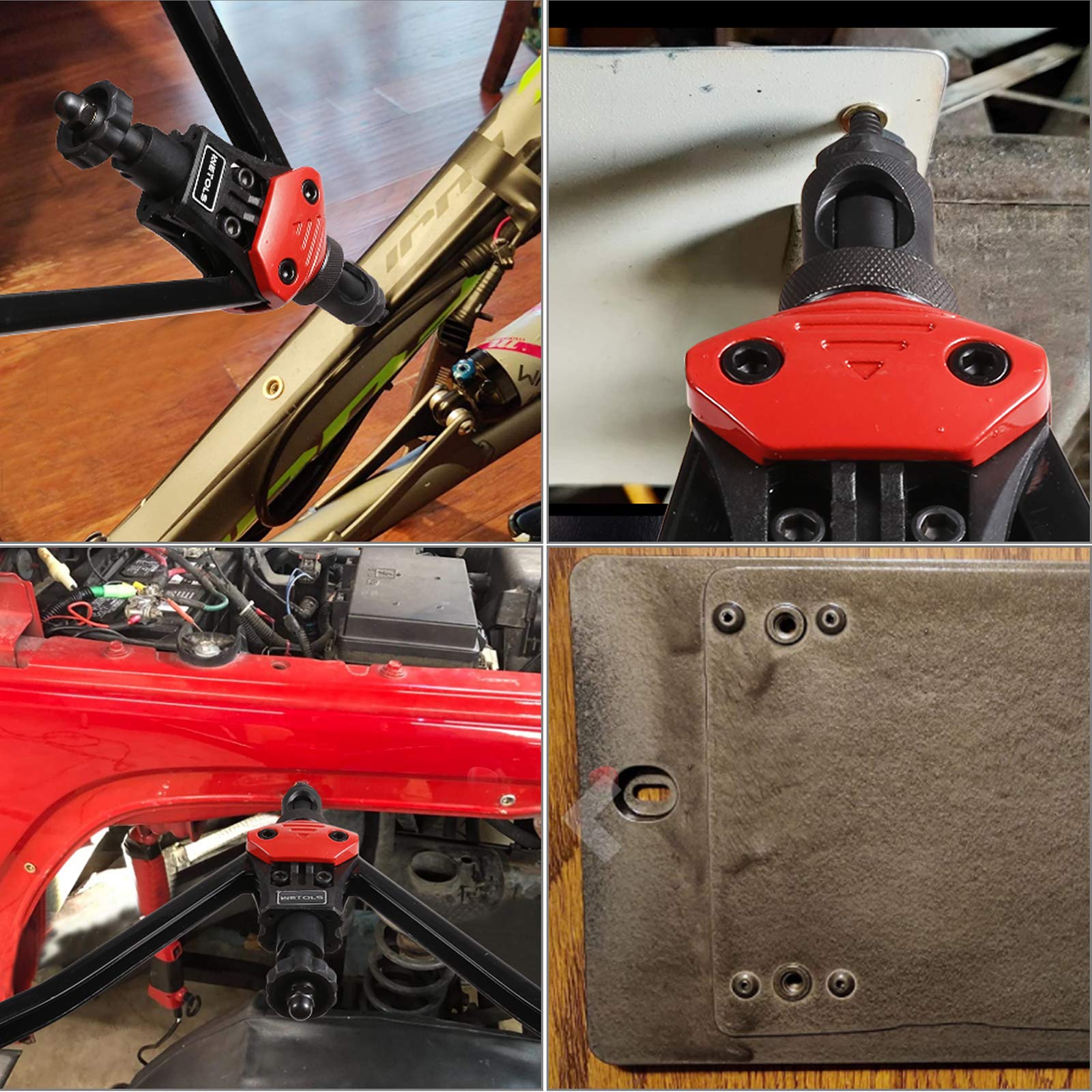 Wetols 11Pcs Rivet Nut Tool Replacement Mandrels Of We882/We889, Rivet Nut Tool Accessories Set M3 M4 M5 M6 M8 M10 M12, 10-24, 1/4-20, 5/16-18, 3/8-16 Rivet Nut Tool Spare Parts