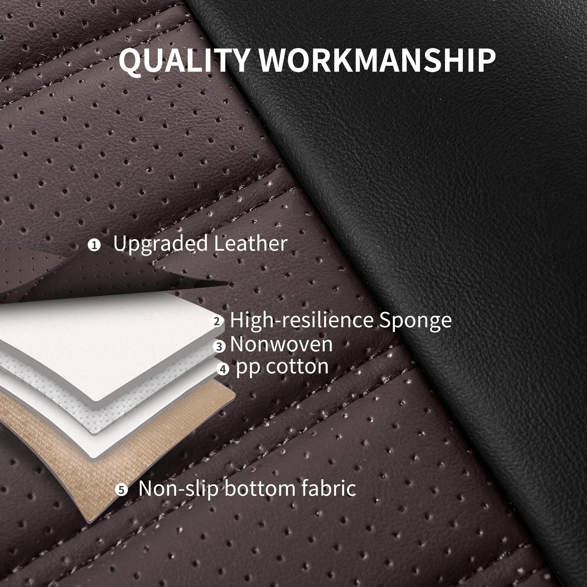 Hchengkikz Car Seat Cover,Breathable Horizontal Stripes Faux Leather Automotive Seat Covers,Universal Auto Seat Covers For Cars