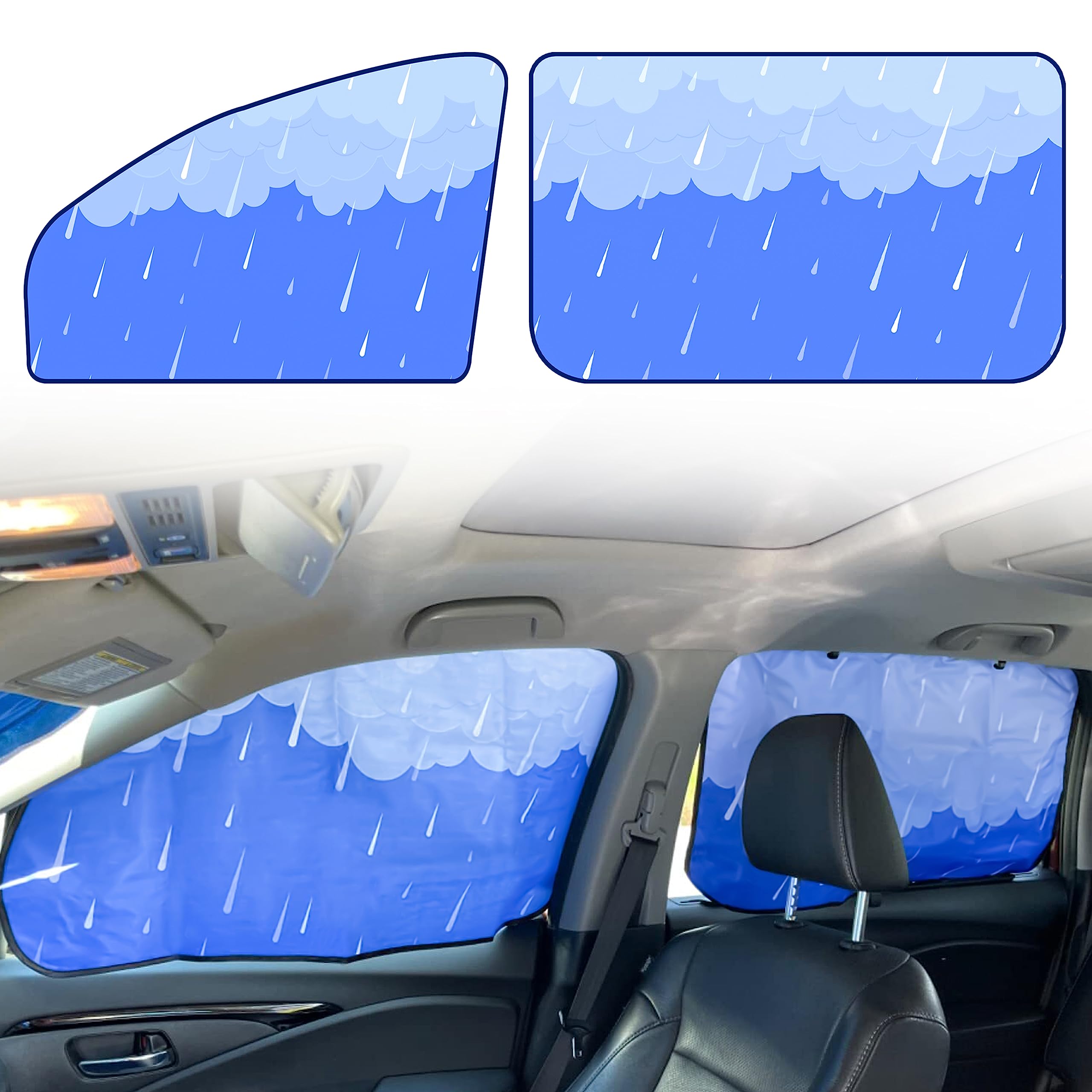 EcoNour Magnetic Side Window Sunshade (4 Pack) | Car Window Shades for Baby Blocks Direct Sunlight, Keeps Car Cool | Blue