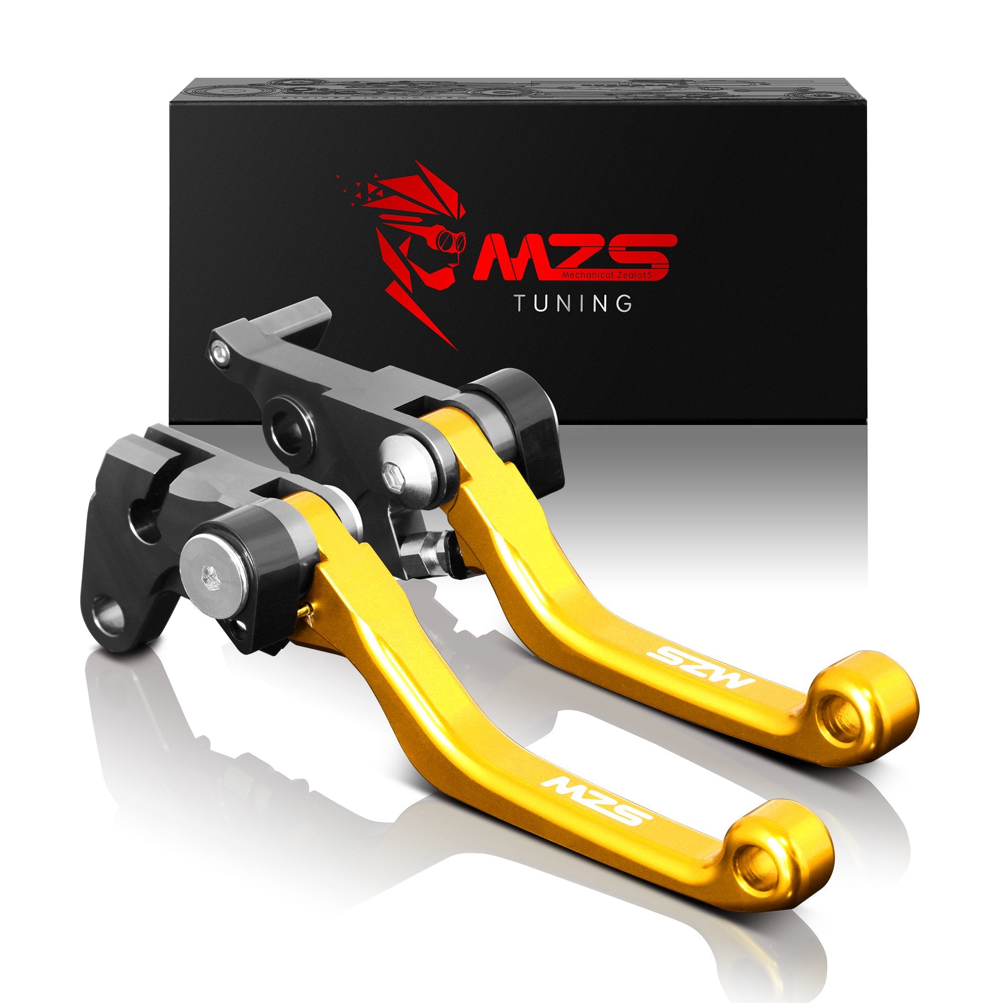 Mzs Gold Dirt Bike Brake Clutch Levers Pivot Adjustable Cnc Compatible With Crf250F 250F 2019-2025 / Crf150F Crf 150F 2003-2017
