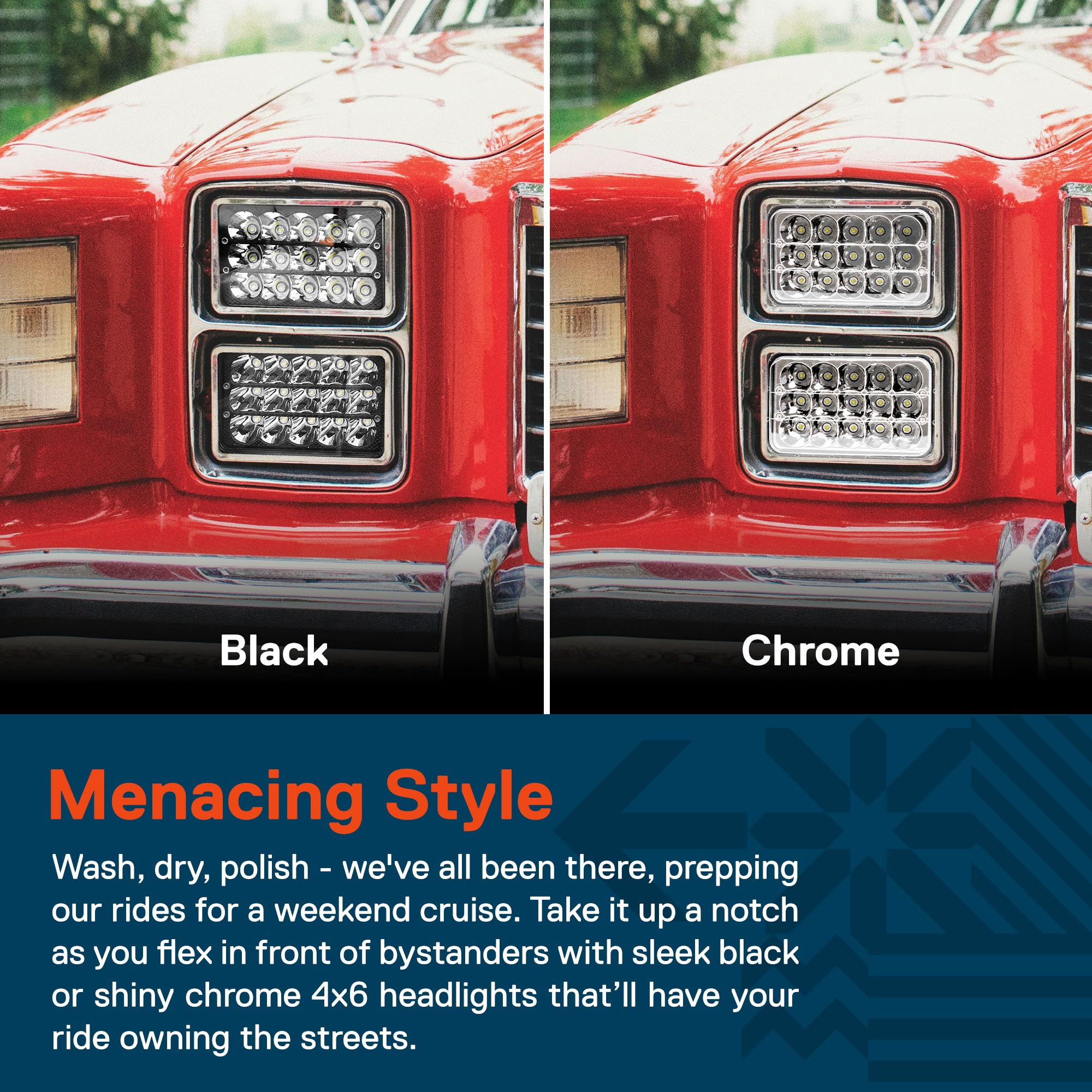 True Mods 4Pc Chrome 4X6 6X4 Inch Led Headlights 45W H4 High Low Sealed Beam H4652 H4666 H6545 H4651 H4656 For Freightliner Clas