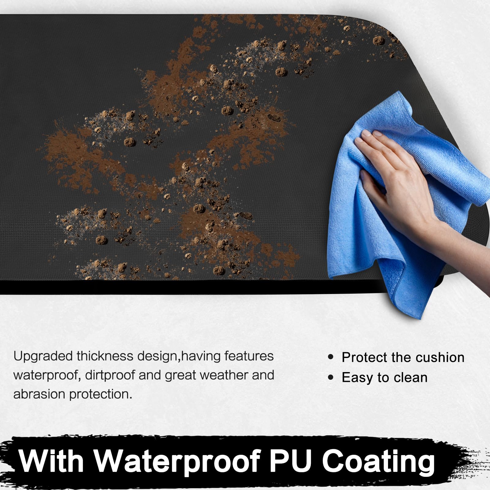 Smotrcc Rhino 700 Seat Covers With Headrest Covers - Waterproof Pu Coatin Compatible With Rhino 700 660 450 2004-2021,Black Utv Seat Cover