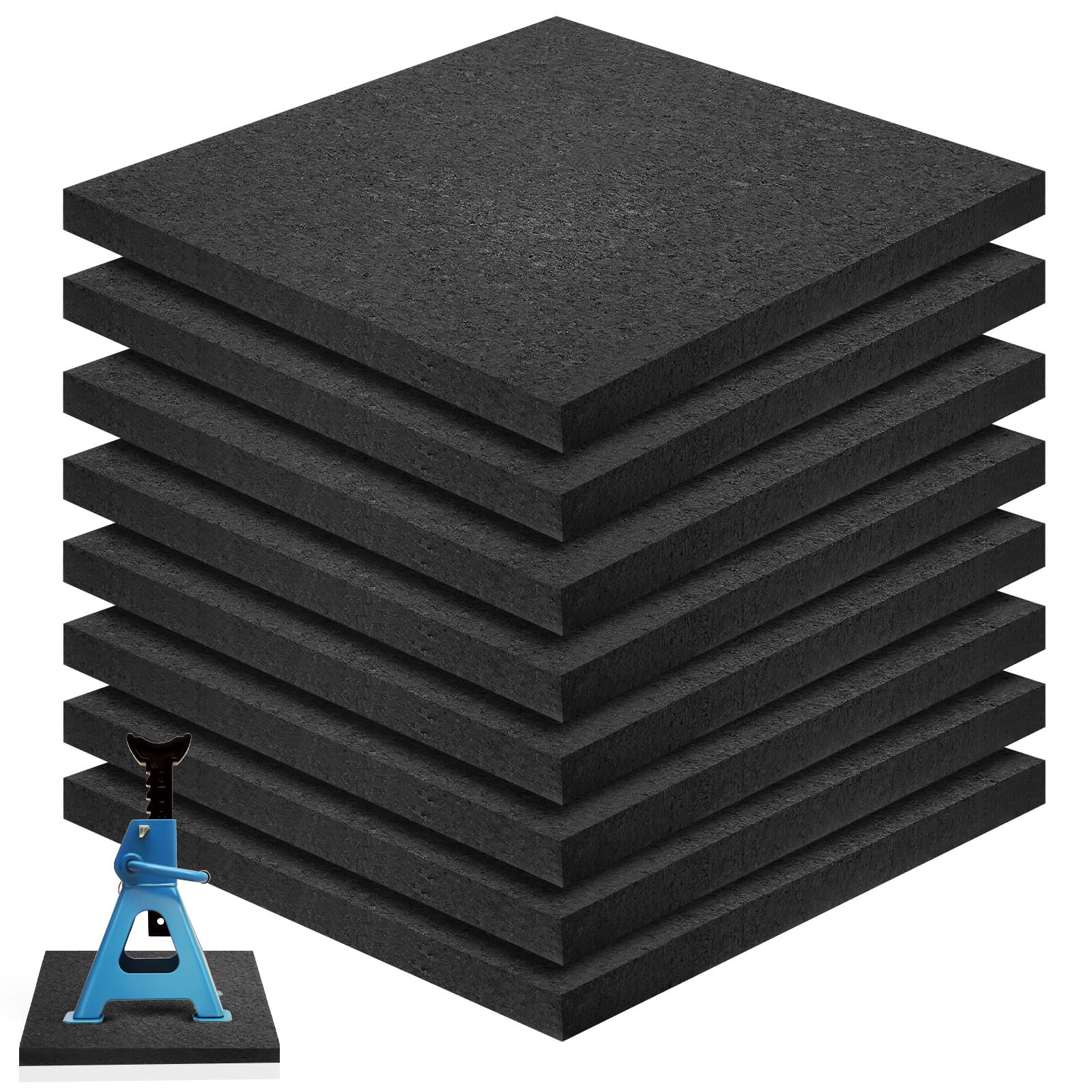 BBTO 8 Pieces RV Jack Blocks Rubber Pads 12 x 12 x 0.8 Inches RV Leveling Rubber Pads Slip Resistant Jack for Campers Rvs and Tr