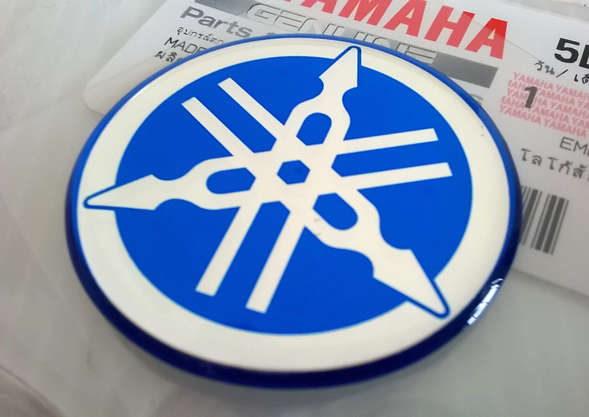 Yamaha 5Ln-F313B-09-Bu - Genuine 40Mm Diameter Tuning Fork Decal Sticker Emblem Logo Blue Raised Domed Gel Resin Self Adhesive Motorcycle/Jet Ski/Atv/Snowmobile
