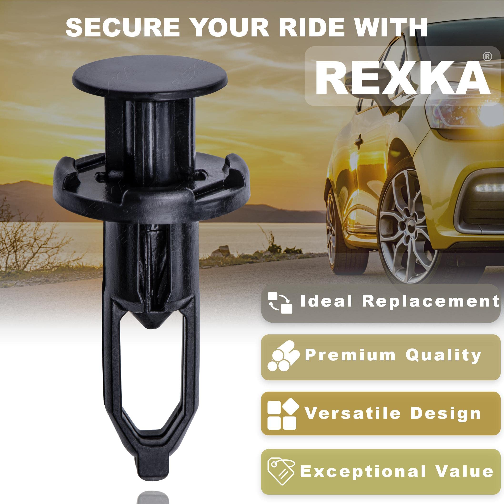 Rexka 10Pcs Fender Liner Bumper Cover Grille Retainer Clips Compatible With Toyota Lexus 52161-16010 52161-02020