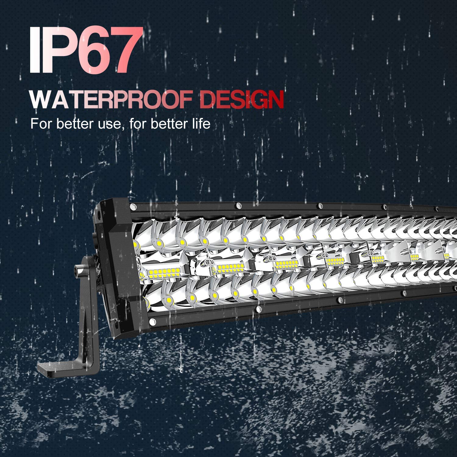 50'' Led Light Bar Curved Dakride Triple Row 1032W Flood Spot Combo Beam Off Road Lights 2Pc 4Inch 60W Spot Driving Fog Lights W