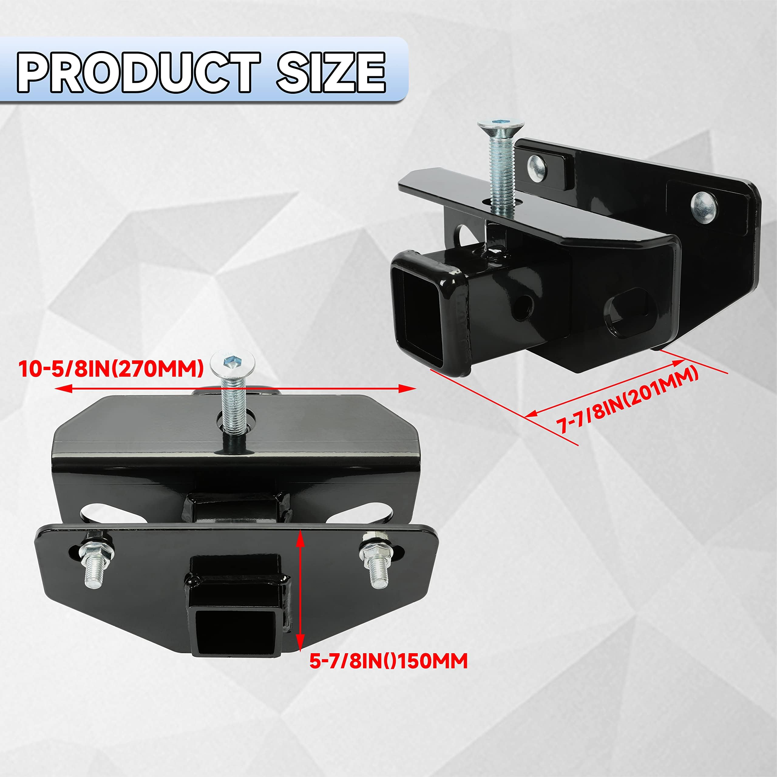 Class 3 Trailer Hitch & Cover Kit Compatible With 2003-2023 Dodge Ram 1500 2500 3500 2'' Rear Receiver Hitch Tow Towing Trailer