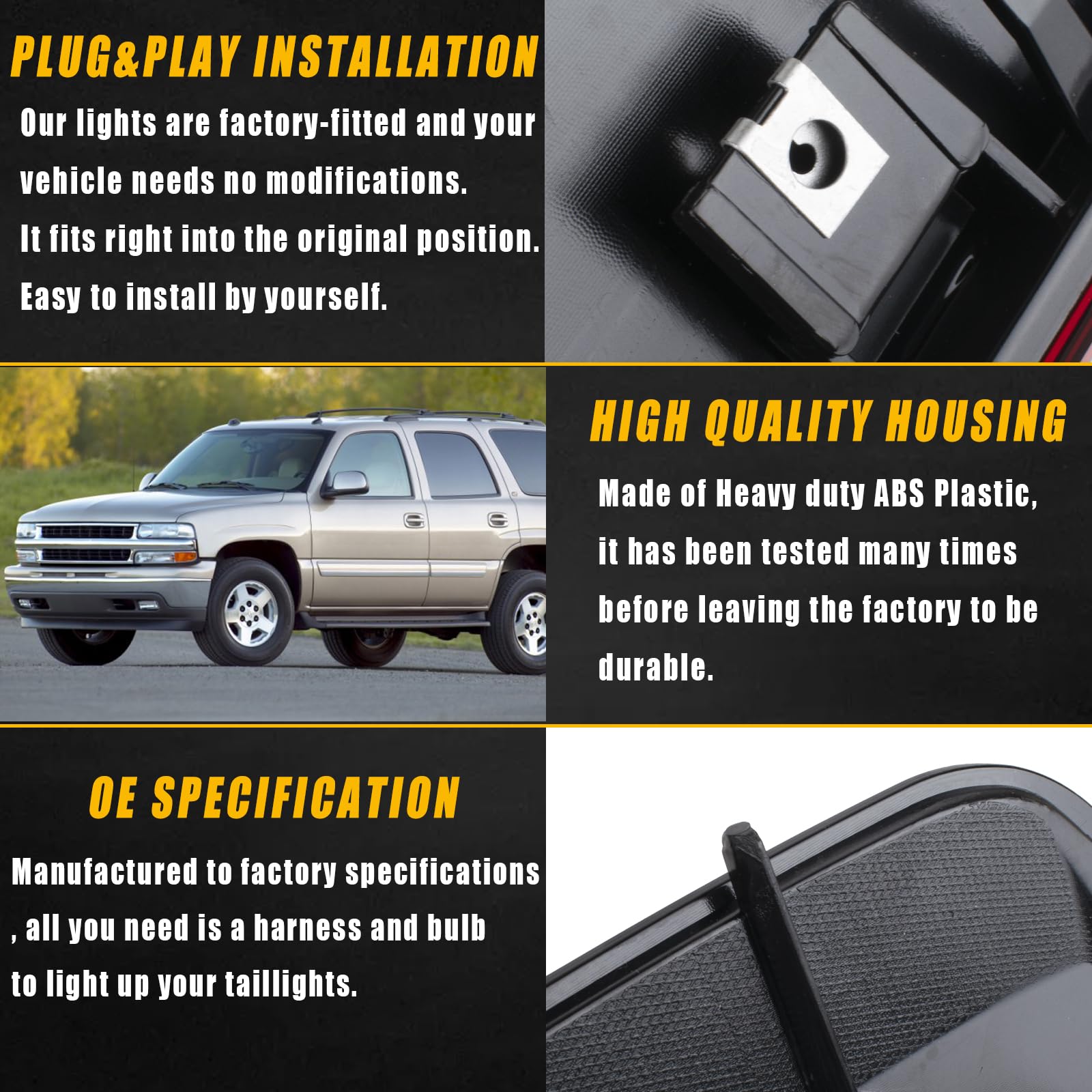 Boine Tail Light Compatible With 2000-2006 Chevy Tahoe Suburban Gmc Yukon Driver And Passenger Side Rear Light Brake Lamps