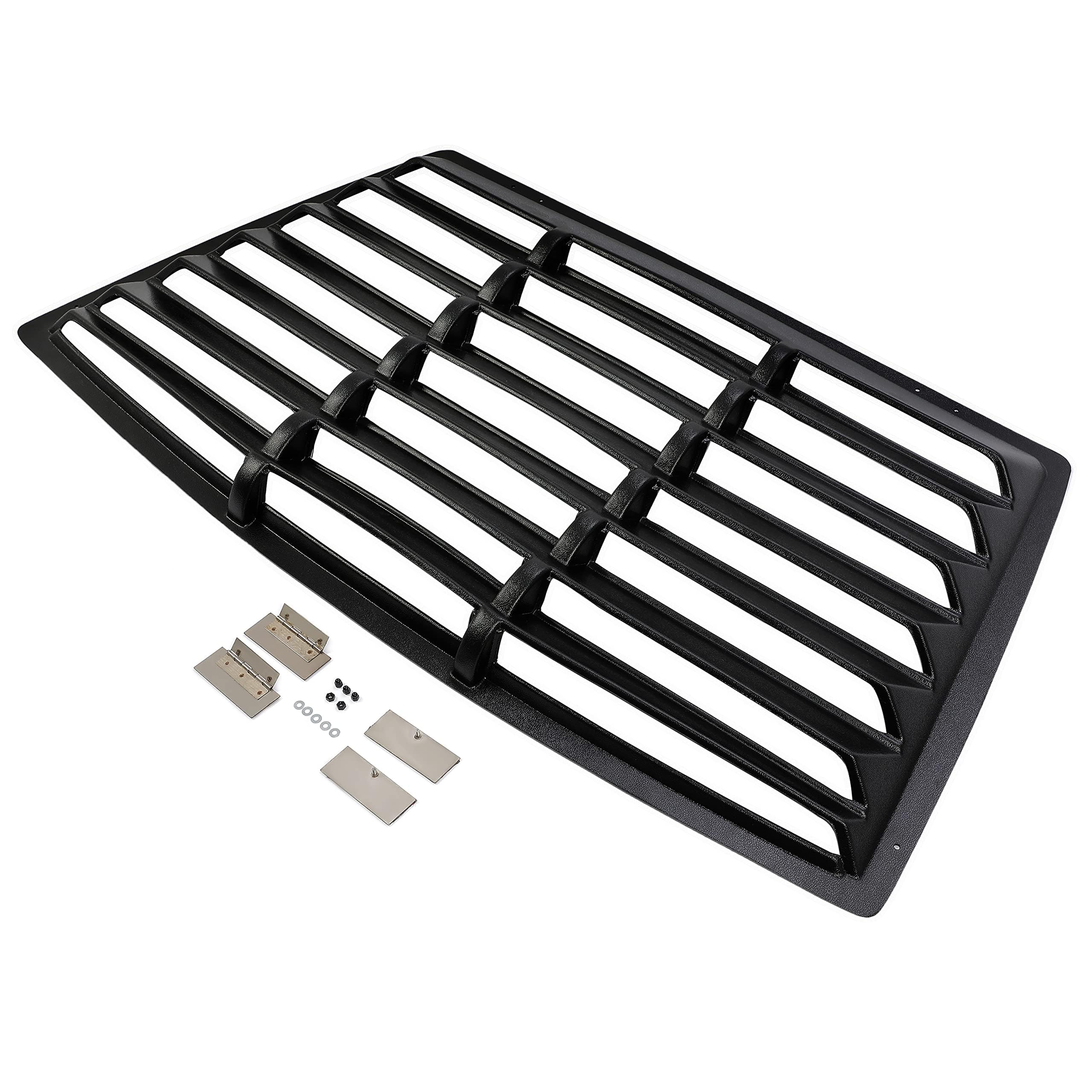 Kuafu Rear Window Louver Compatible With 1979-1993 Ford Mustang Fastback Hatchback Windshield Cover Vents Sun Shade Black