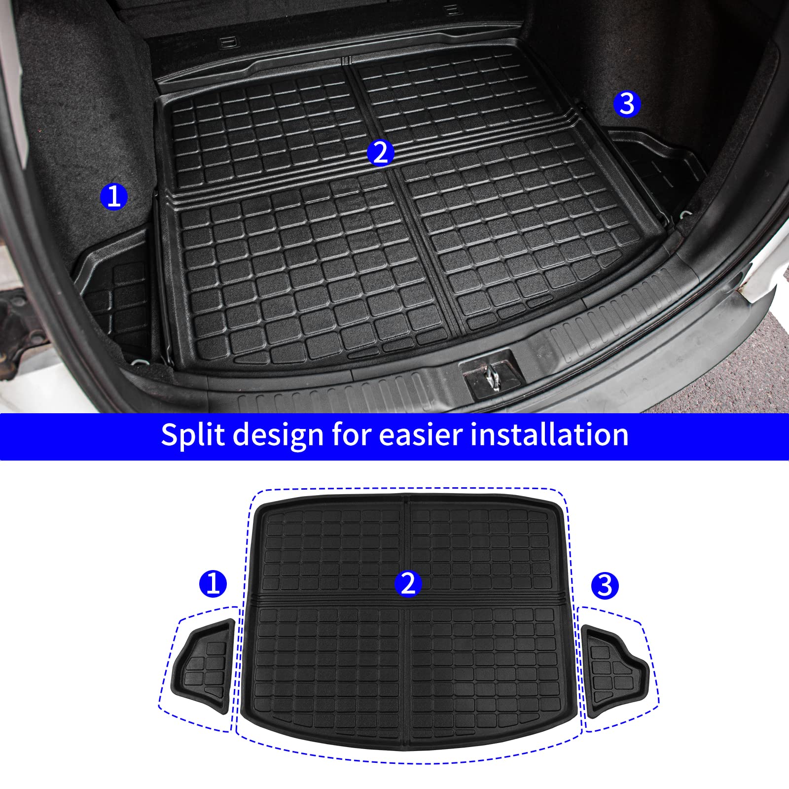 Rongtaod Floor Mats Compatible With 2017-2022 Honda Crv Cargo Liner Trunk Mat Tpe All Weather Trunk Liner 2021 Cr-V Accessories