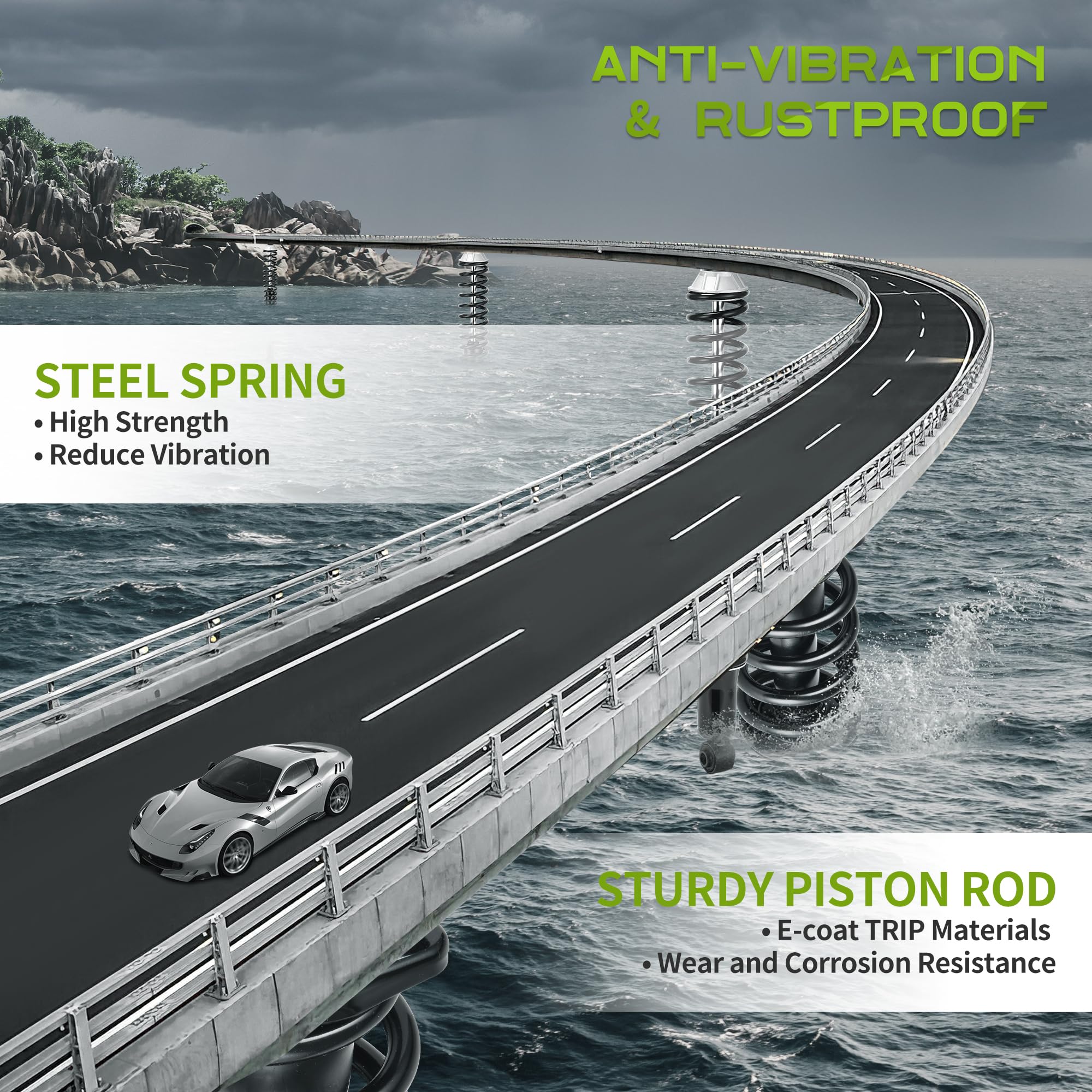 Autosaver88 Rear Load Shocks And Strut Compatible With 2000-2006 Chevy Suburban 1500, 2000-2006 Chevy Tahoe, 2000-2006 Gmc Yukon