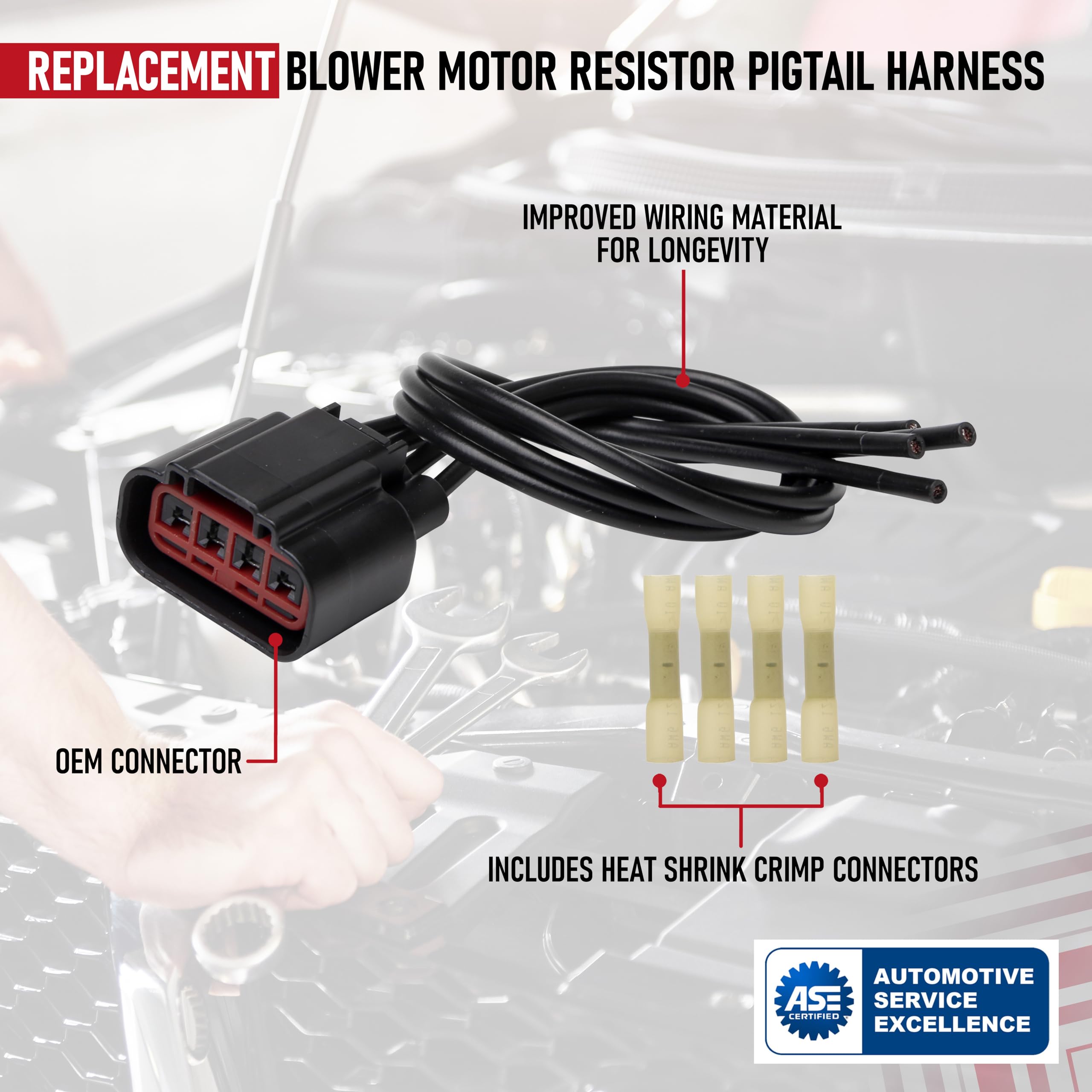 Hvac Blower Motor Resistor Connector Plug Wiring Harness Pigtail - Compatible With Ford & Mercury Vehicles - F150, Fiesta, Exped