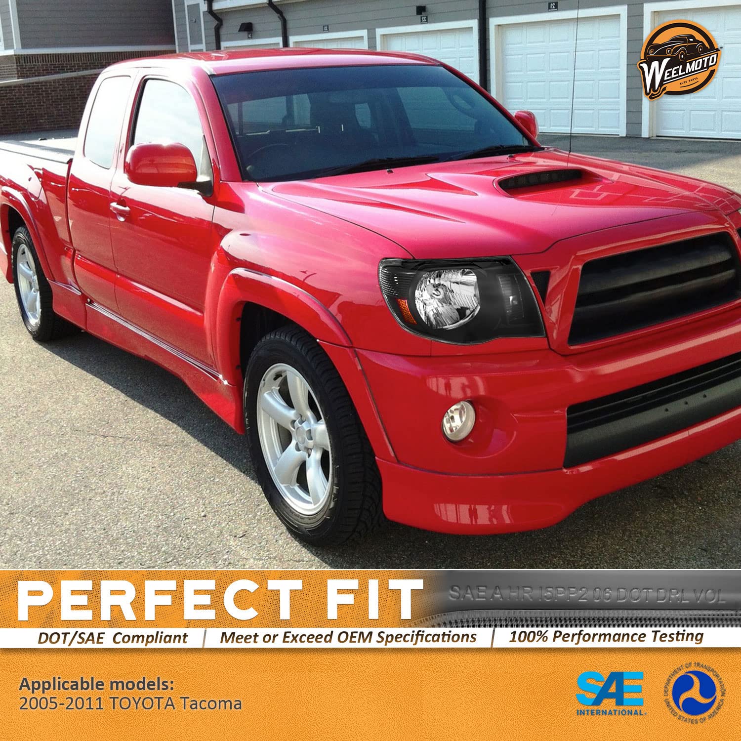 Weelmoto Headlights Assembly Compatible With 2005-2011 Toyota Tacoma Headlights Assemblies For 05 06 07 08 09 10 11 Tacoma Headl