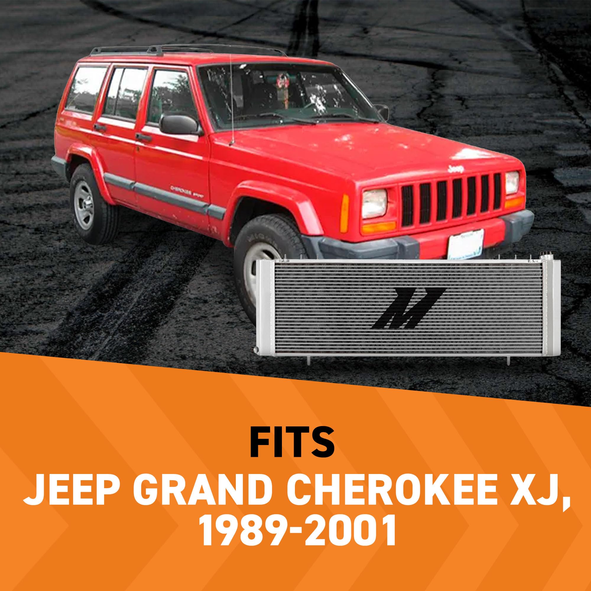 Mishimoto MMRAD-XJ-89 Performance Aluminum Radiator, Compatible with Jeep Grand Cherokee XJ, 1989-2001