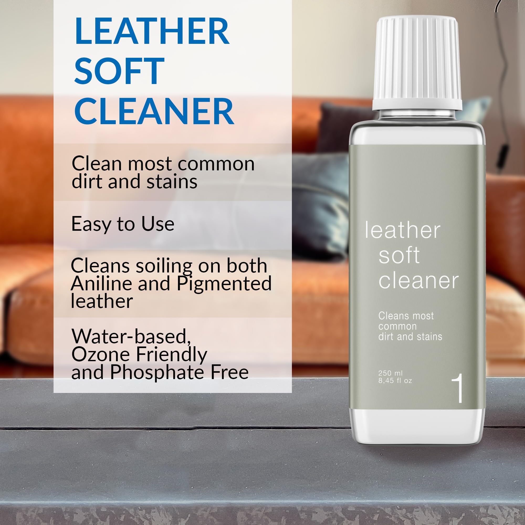 Leather Master Leather Care Kit - 250 ML Cleaner & Conditioner for Car Seats, Furniture, Purses & Jackets - Includes Sponge & Wipes