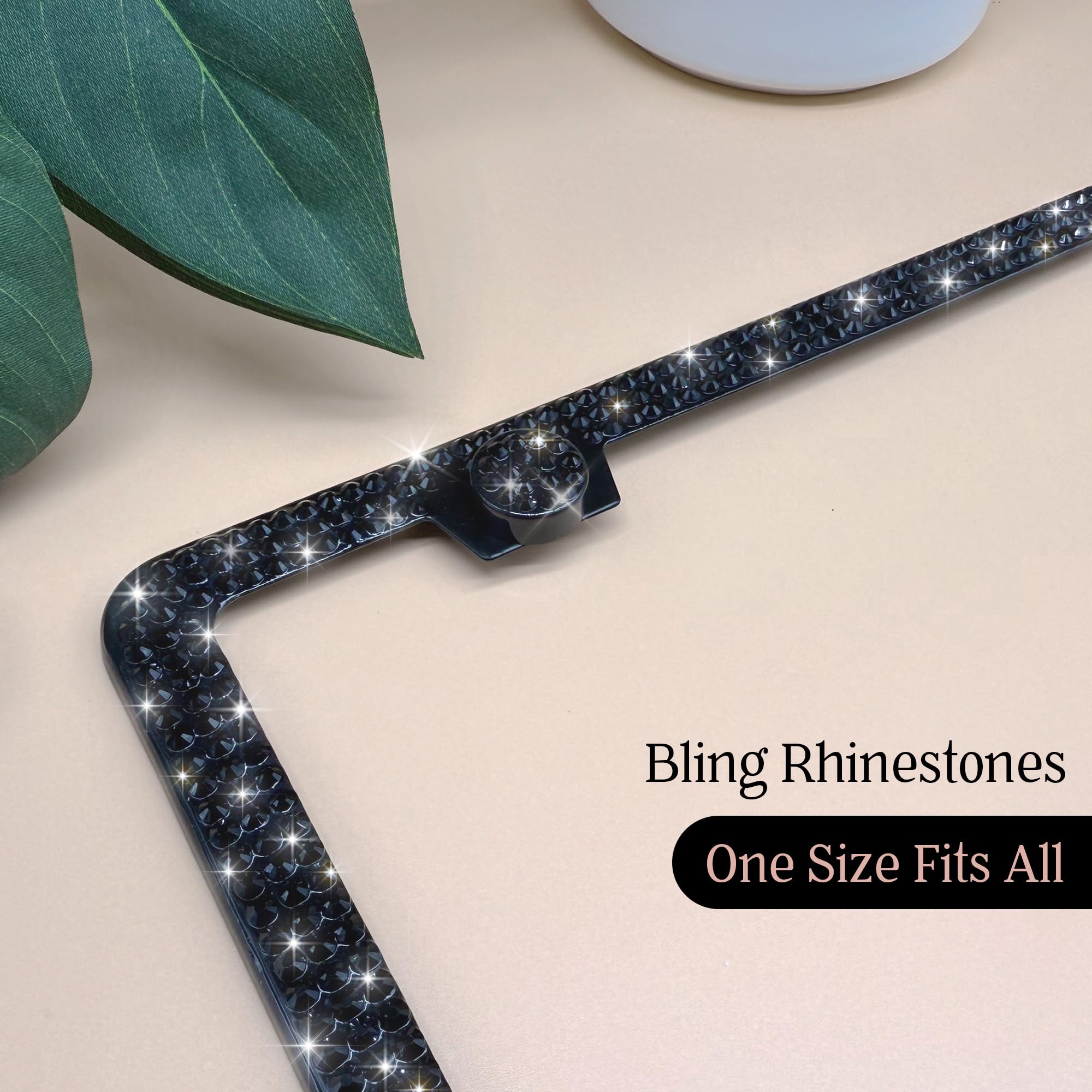 Mega Racer Black Bling License Plate Frame 1 Pack - 650 Pieces Premium Crystal Diamond Rhinestones, 2 Holes Stainless Steel Weat
