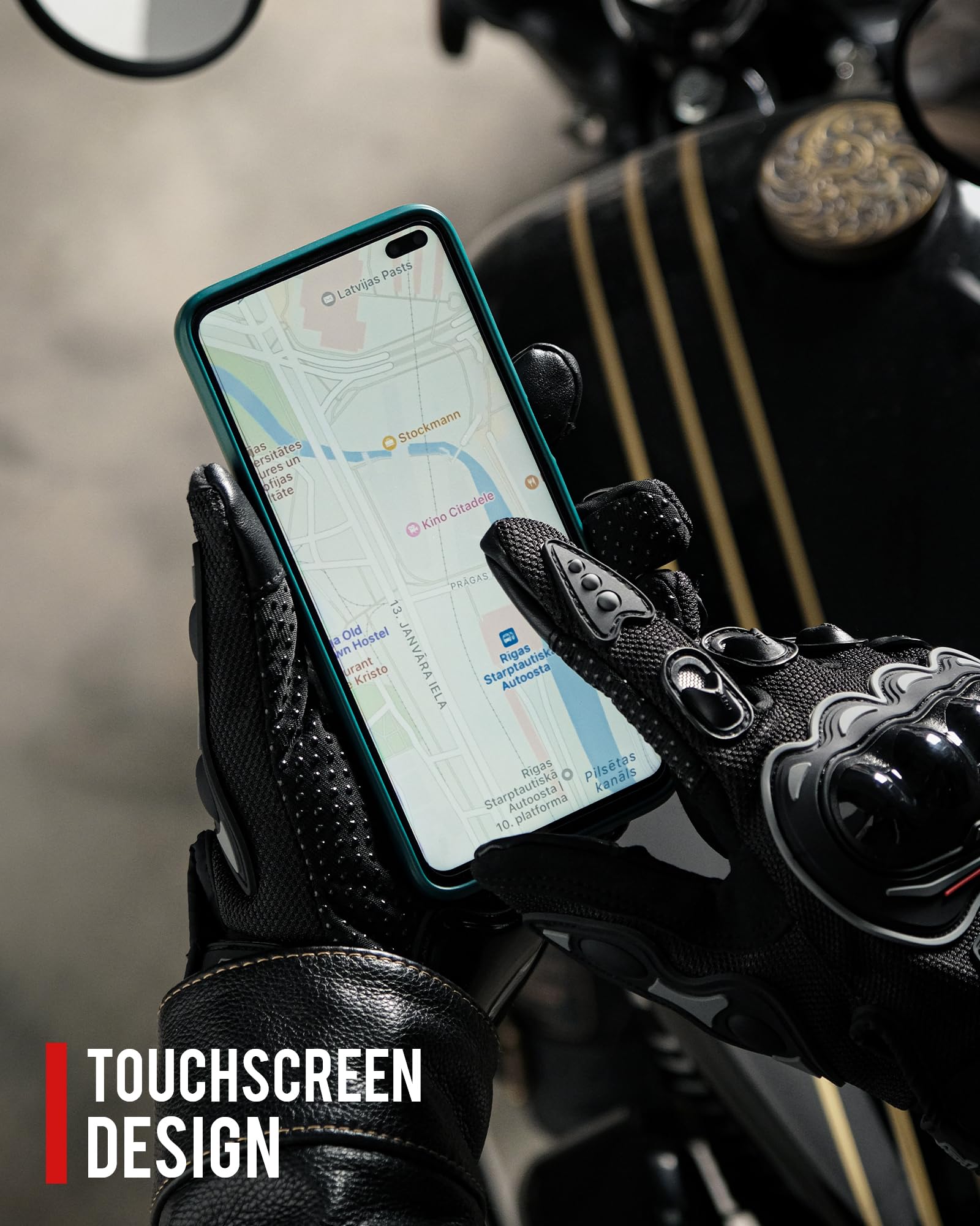 Iron Jia'S Motorcycle Gloves For Men And Women - Motorbike Powersports Racing Gloves With Hard Knuckle Touchscreen For Bmx Atv M
