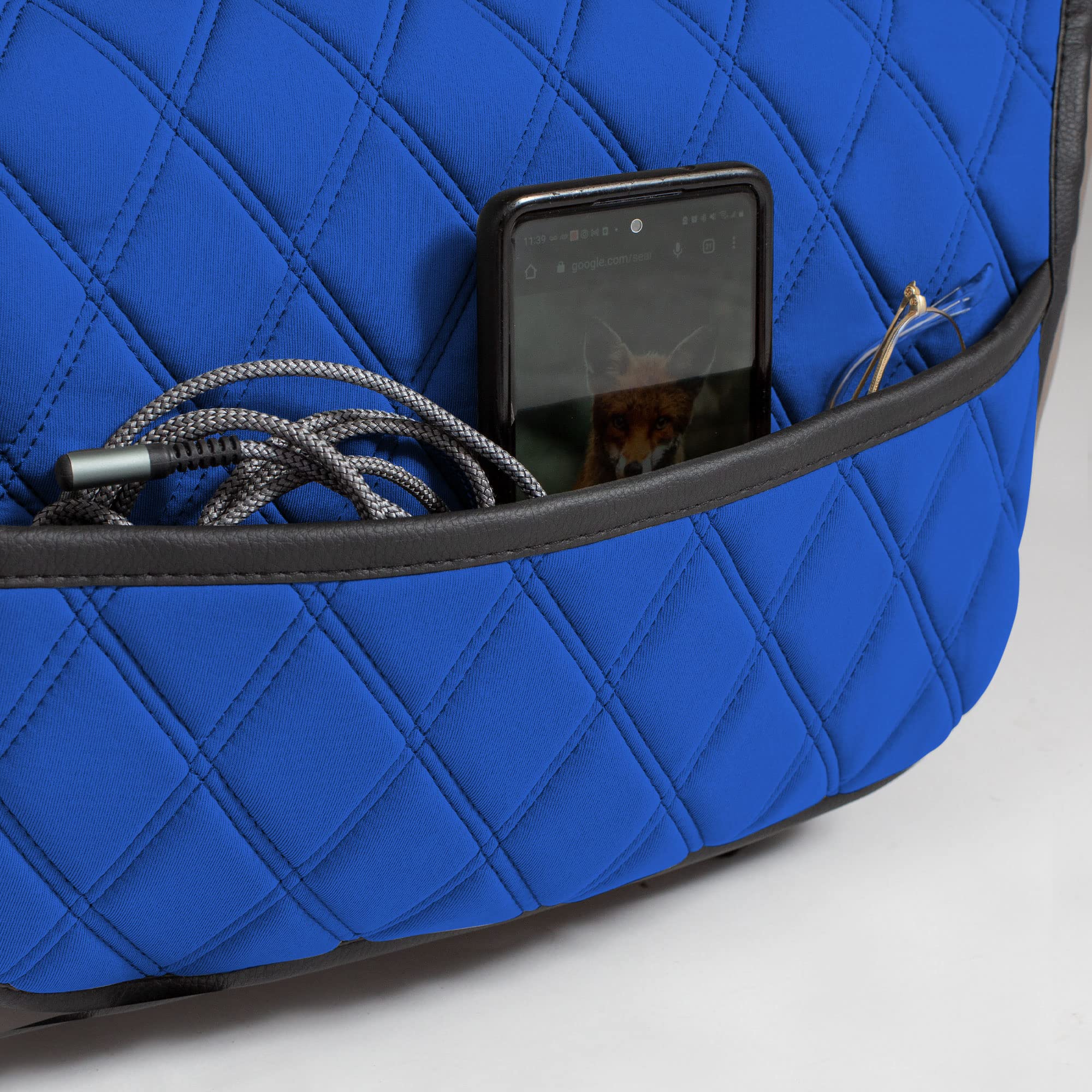 Fh Group Car Seat Cushion Front Set Blue Neosupreme Automotive Seat Cushions - Universal Fit, Car Seat Cushion With Front Pocket