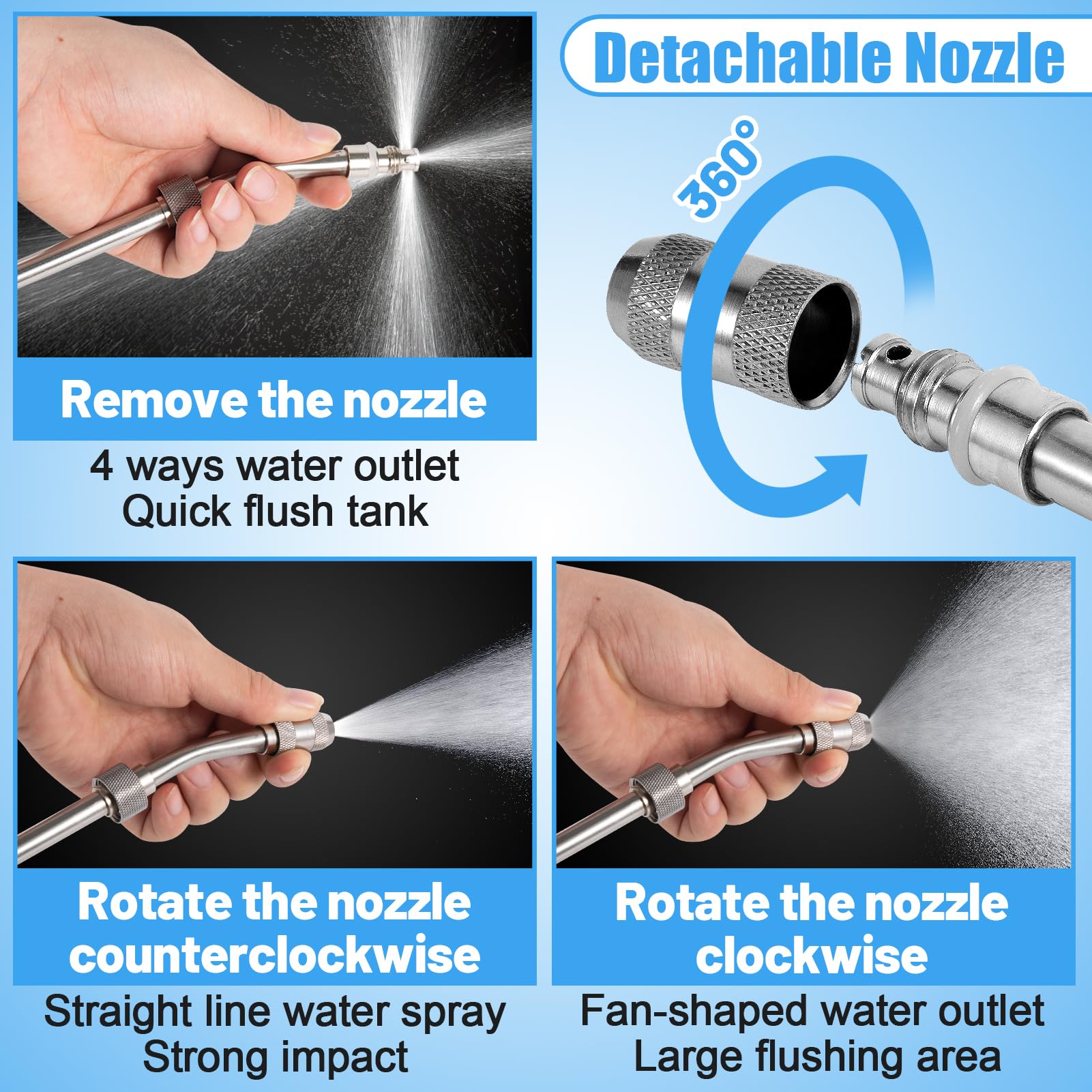 Rv Water Heater Tank Rinser - Powerful Cleaning Hot Water Flush Wand, Travel Trailers Camper Water Tank Sediment Scale Cleaner S