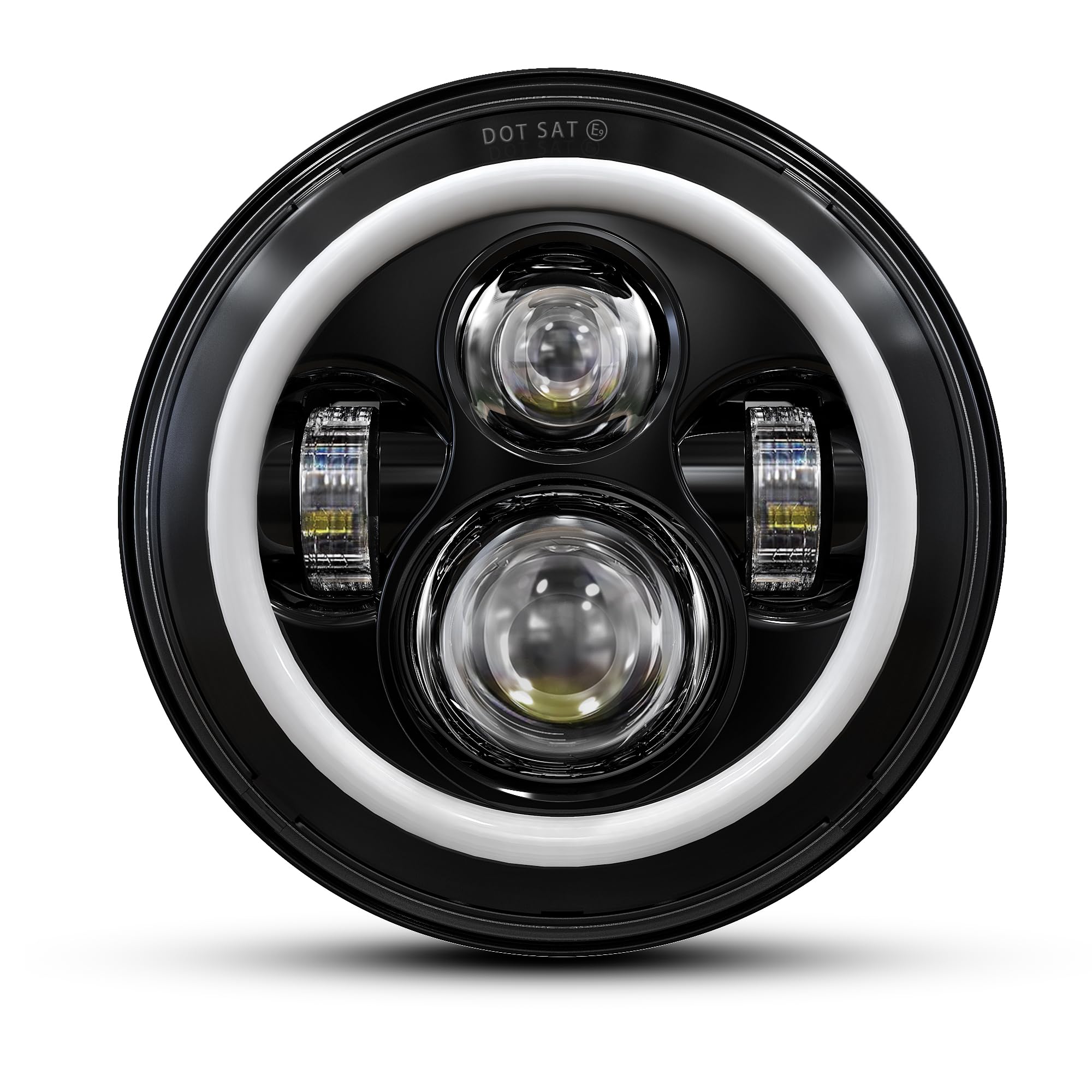 Gxenogo 7 Inch Led Halo Headlights With Amber Turn Signal White Drl Compatible With Jeep Wrangler Jk Tj Cj Chevy Blazer C10 Cama