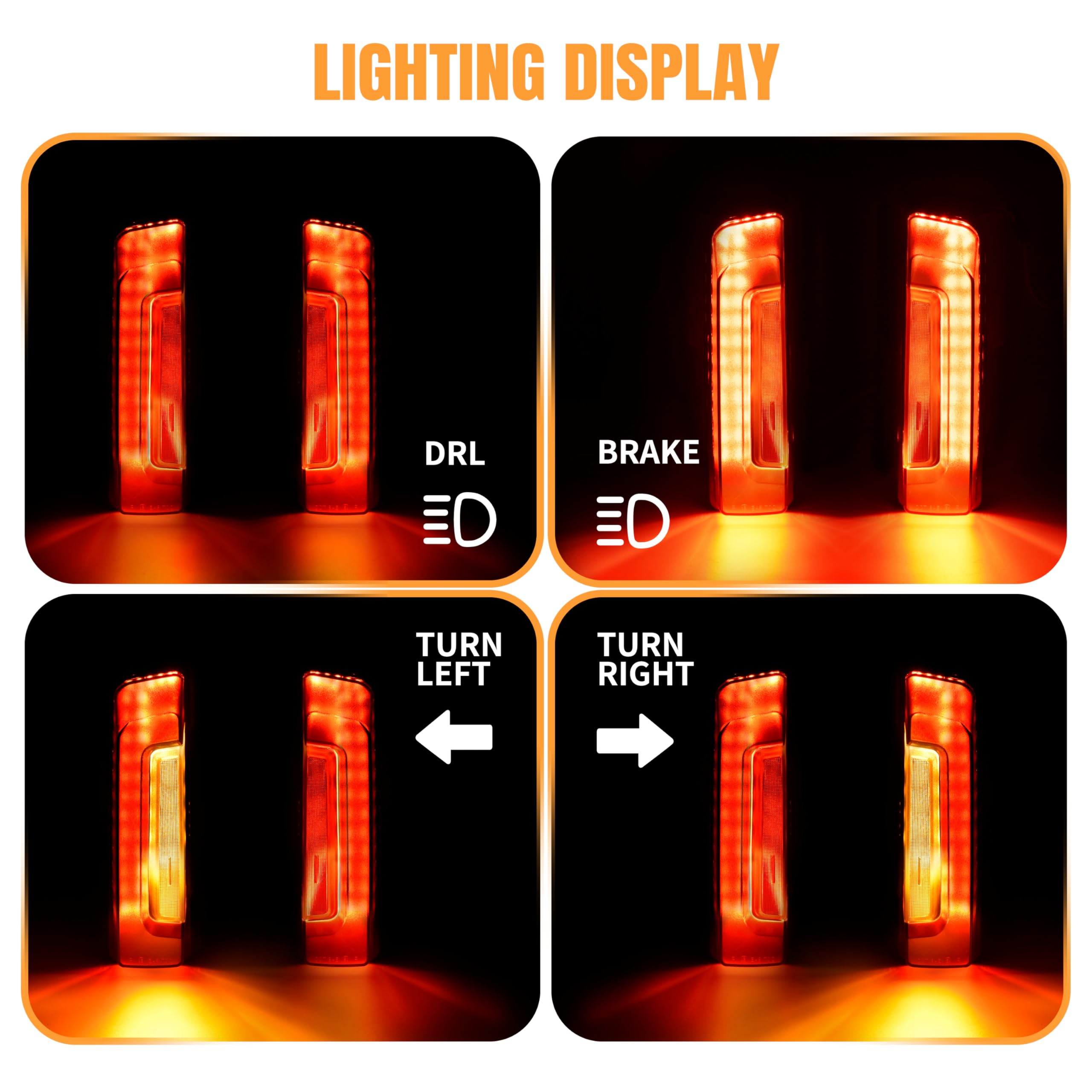 VEISUTOR Rear Fender Light Saddlebag Side Light for Road Glide Street Glide 2024, Smoked Auxiliary LED Run Brake Turn Lamps Ligh