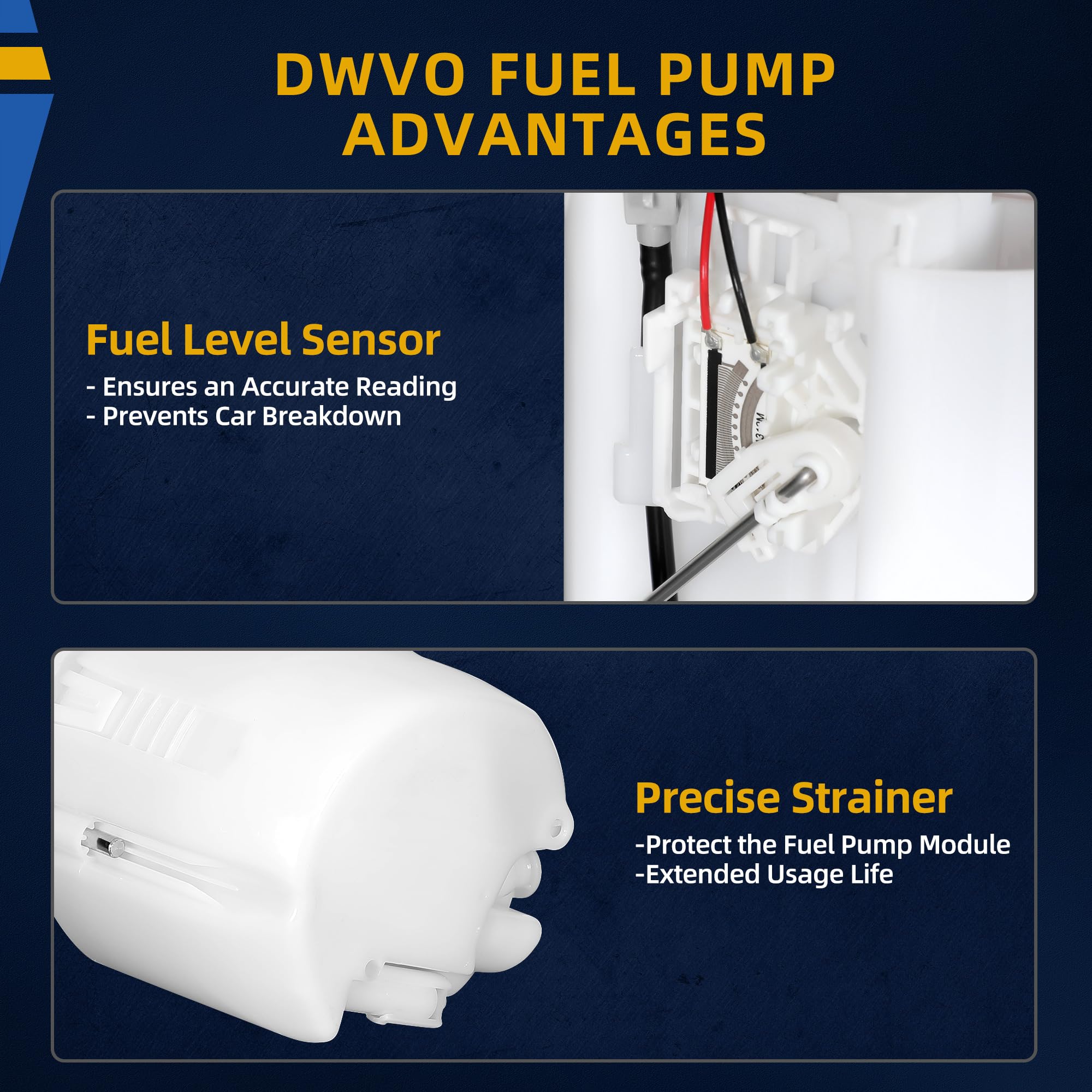 Dwvo Fuel Pump Module Assembly Compatible With Chrysler 200 Sebring 2007-2014 & Dodge Avenger 2008-2014 L4 2.4L 2.7L 3.5L V6
