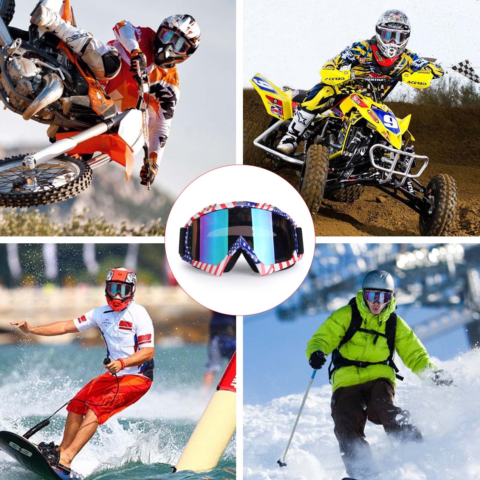 YOHOG ATV Goggles Dirt Bike Goggles Motorcycle Motocross Goggles For Men Women Riding Goggles MX Goggles Bike Powersports Goggle