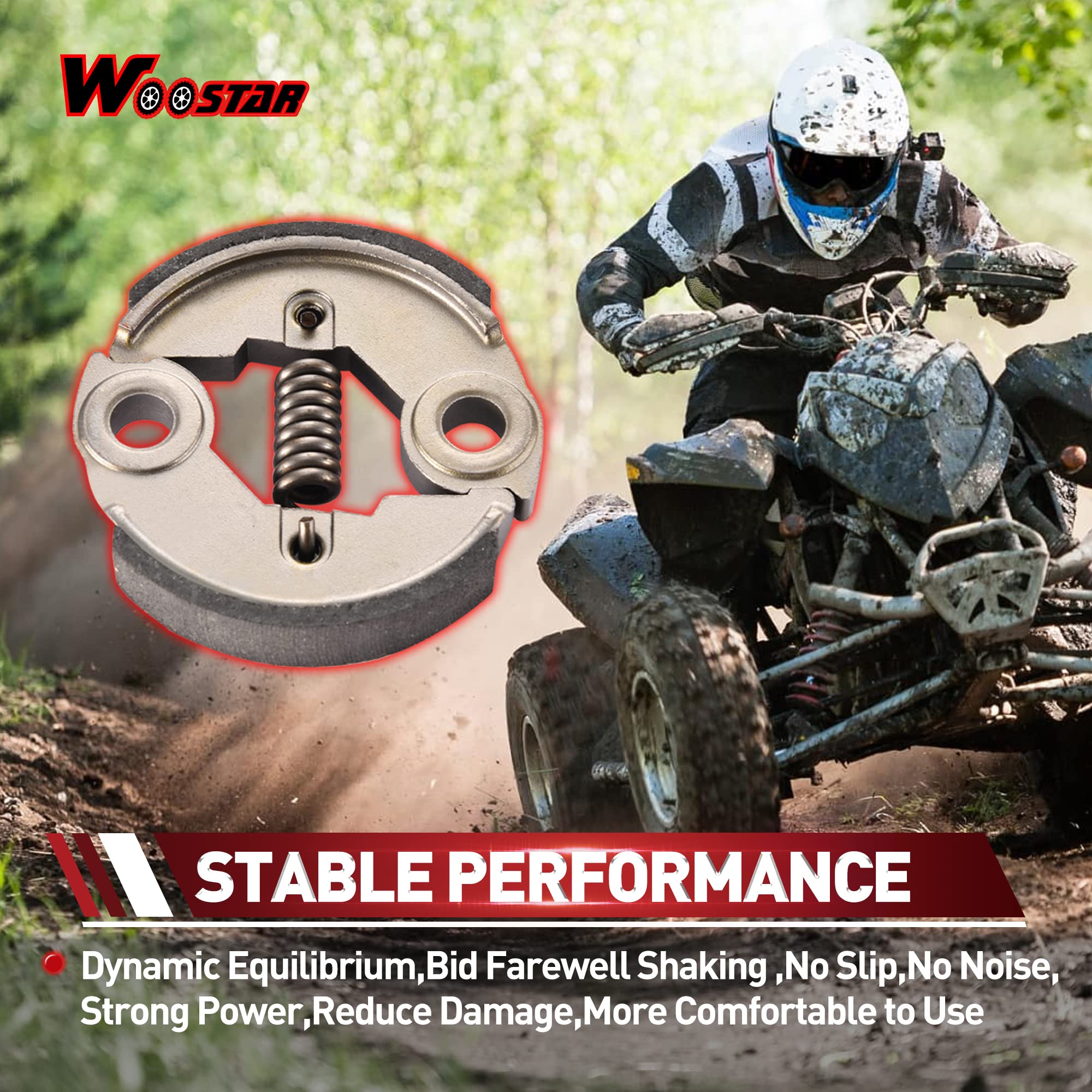 Woostar Heavy Duty Clutch With Spring Replacement For 2 Stroke 43Cc 47Cc 49Cc Engine X-1 X-2 Cat Eye Pocket Bike Mini Quad