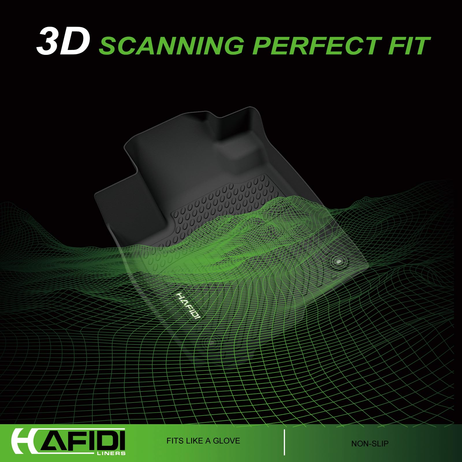 Hafidi® Floor Mats Fit For 2018-2024 Volkswagen Tiguan All Weather Protection Tpe Anti-Slip Automotive Floor Liners, Fits 1St & 2Nd Row Full Set Custom Vw Tiguan Accessories, Black