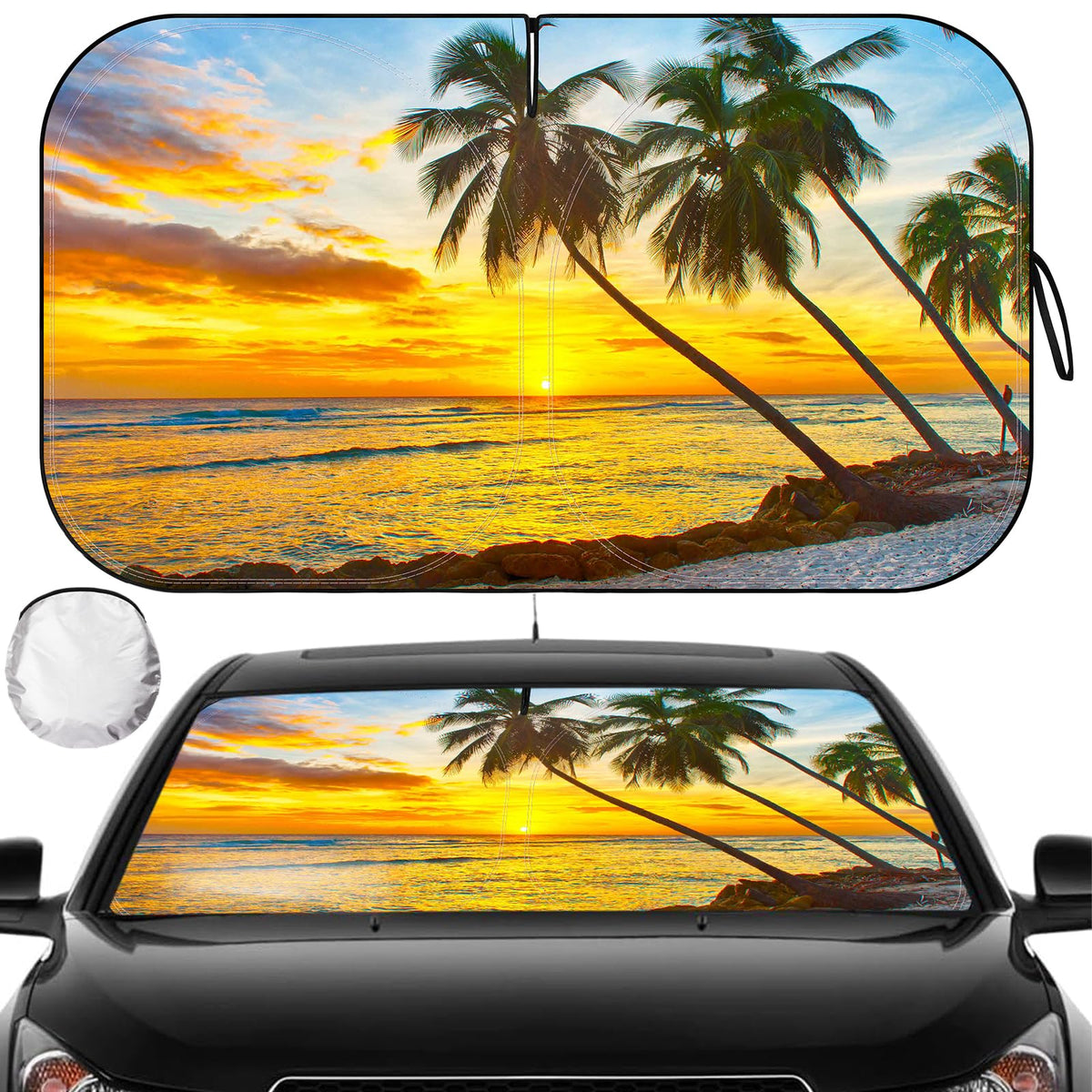 Windshield Sun Shade - Car Sun Shade Windshield, Reflector Sunshade Offers Ultimate Protection For Car Interior (55X31.5 Inches)