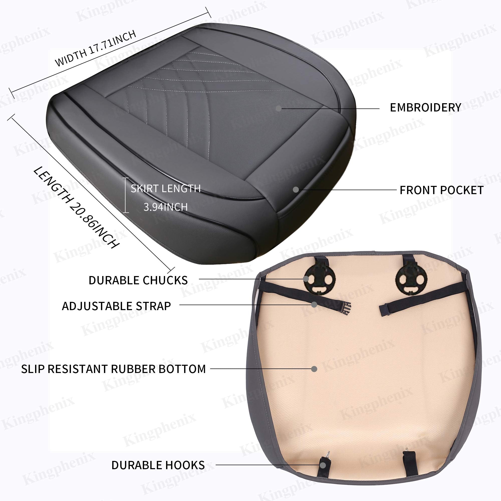 Kingphenix Car Seat Cover: Easy To Install, Fits Most Cars, Vans, Trucks, And Suvs - Gray