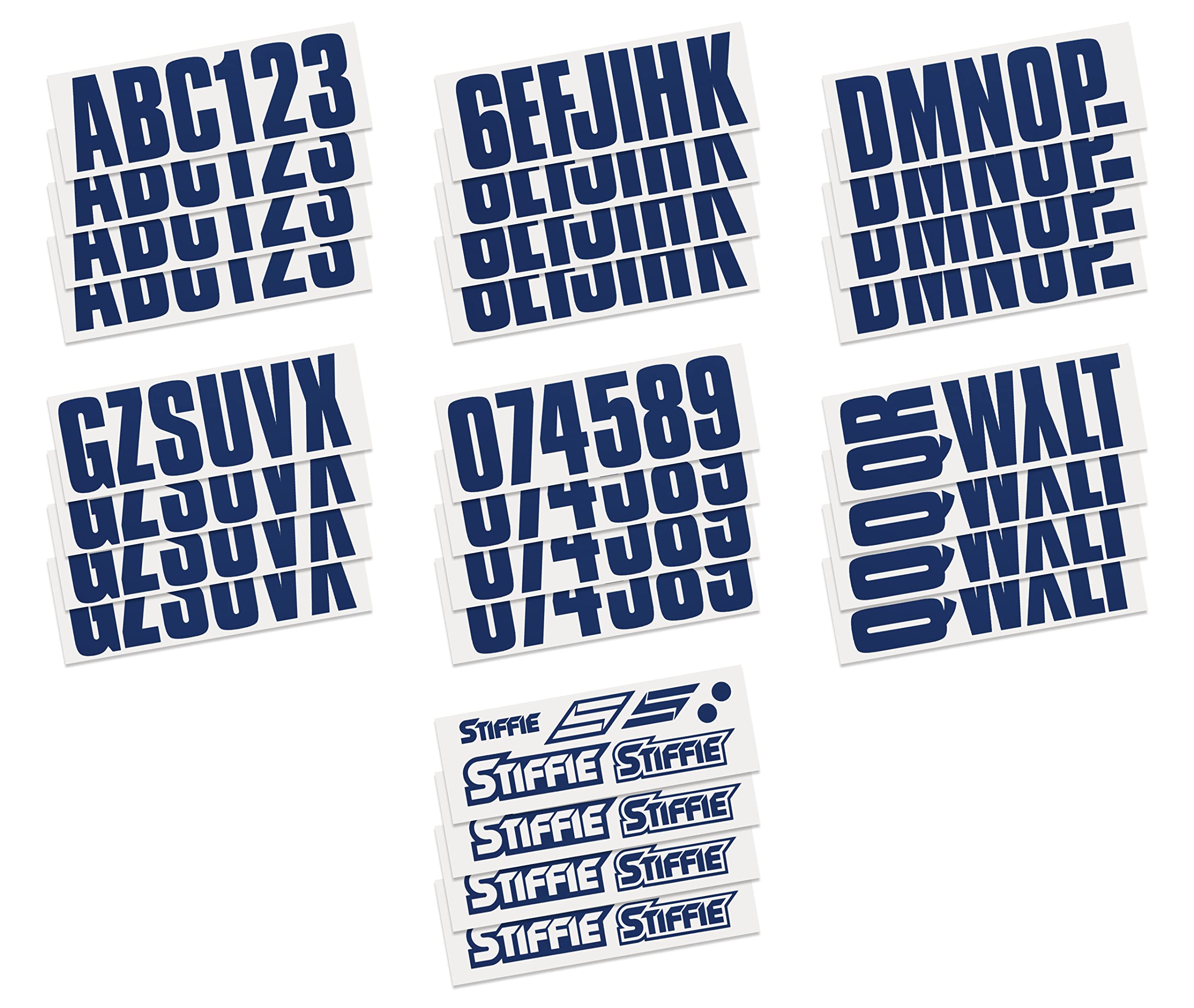 Stiffie Uniline Navy 3'' Boat & Pwc Registration Decals  Numbers Letters Stickers