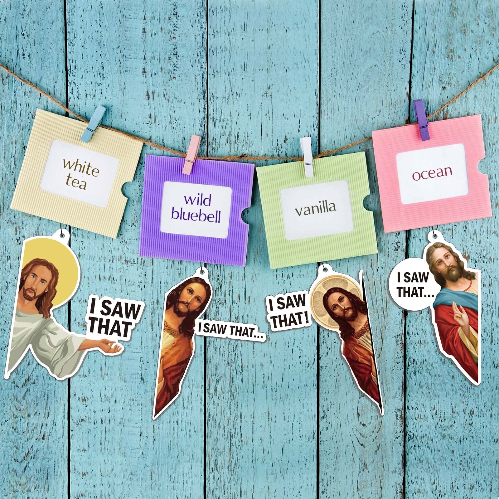 8 Pack Jesus I Saw That Car Air Fresheners Funny Hanging Air Fresheners Car For Cute Mirror Freshener Mirror Scented Hanging Accessories For Men Woman