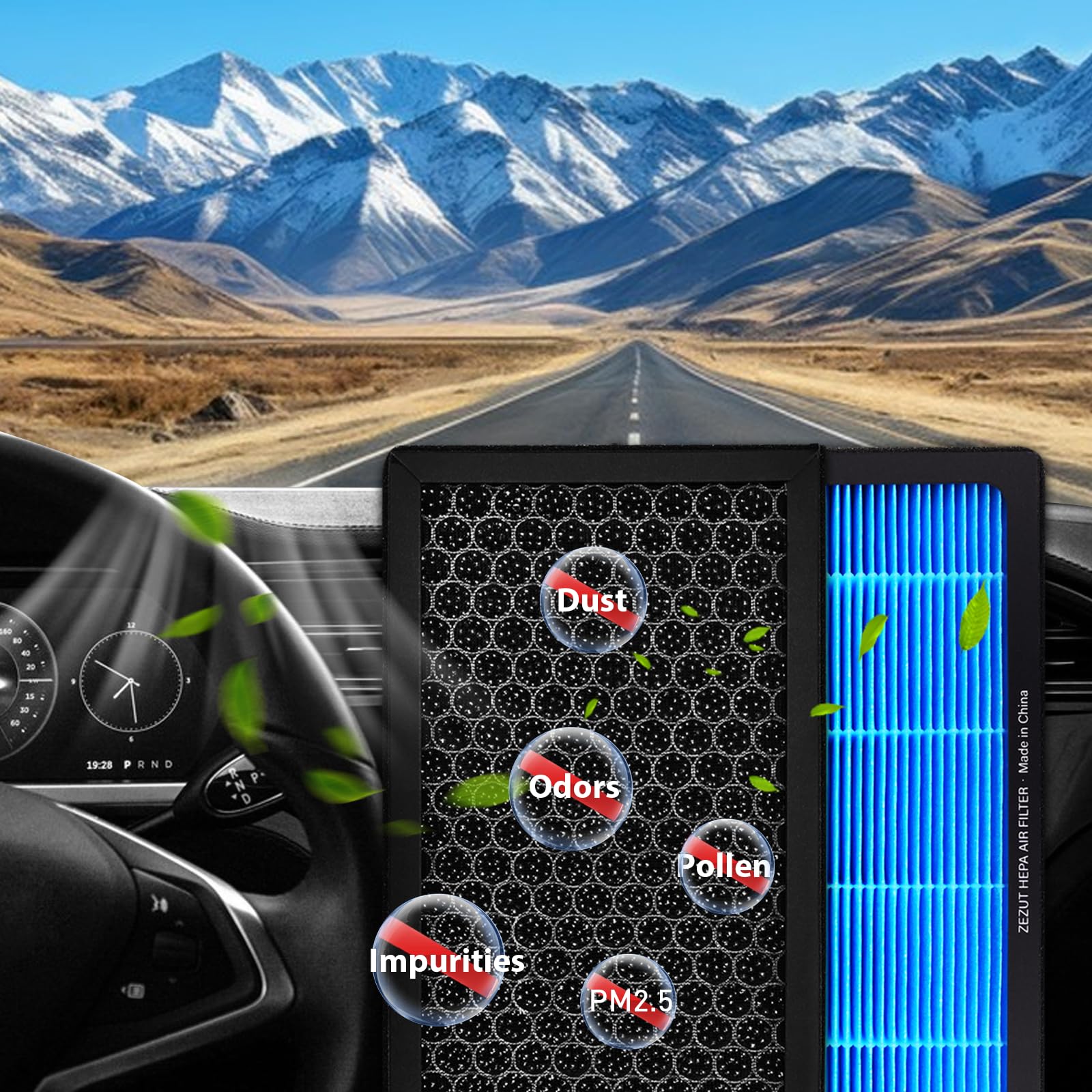 ZEZUT Honeycomb Structured Activated Carbon Cabin Air Filter Replacement for Toyota & Lexus Vehicles (Replacement for CP285/CF10