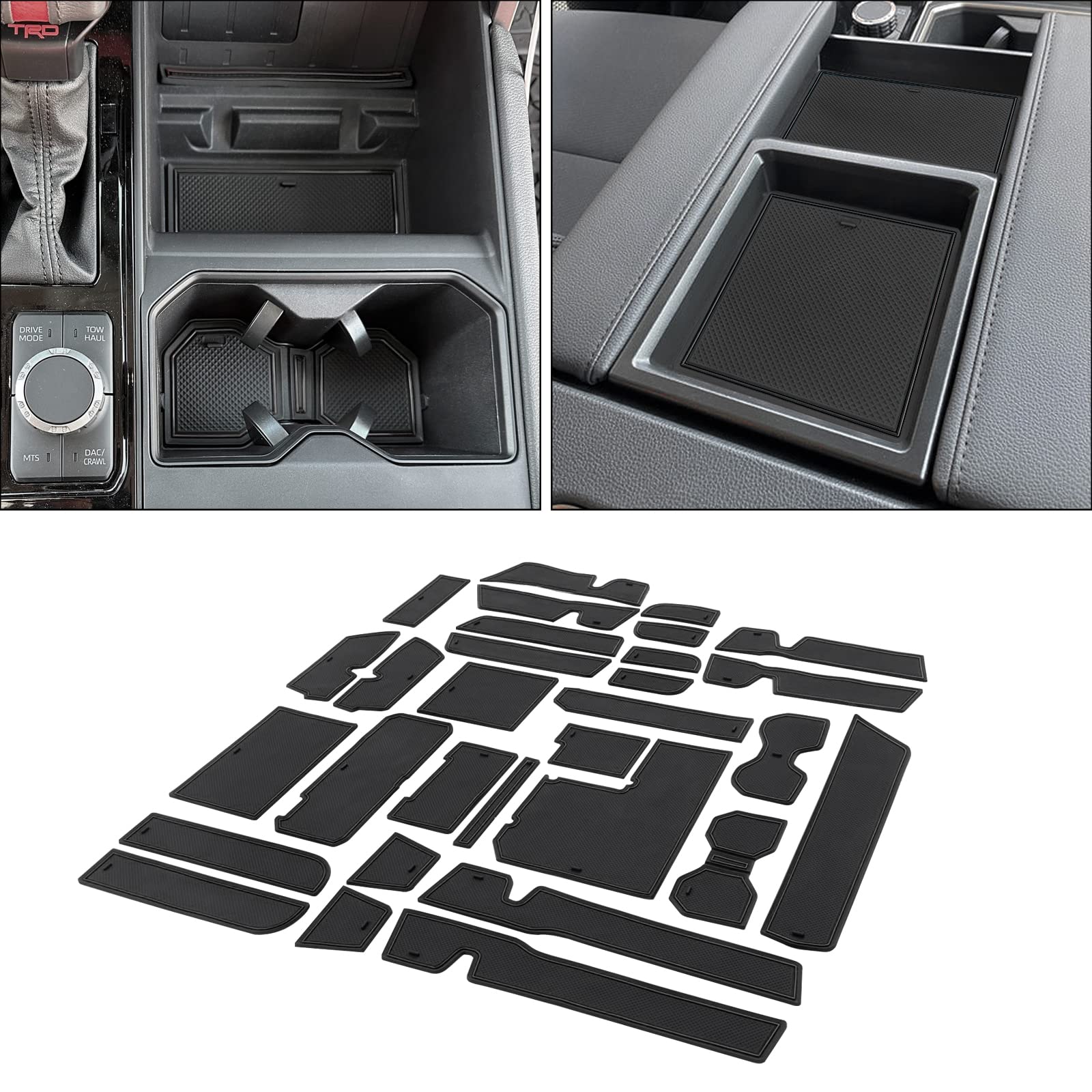 JDMCAR Liner Accessories Compatible with Toyota Tundra 2022-2023 2024 2025, Custom Non-Slip Anti Dust Cup Holder and Door Pocket