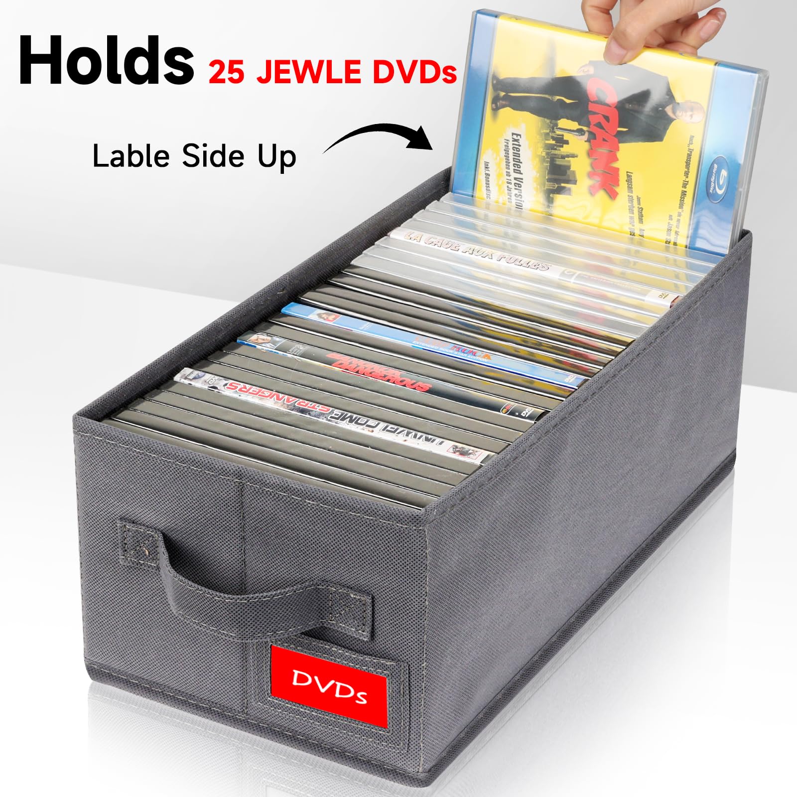 Nuswor Upgrades Dvd Storage Box - Perfect Dvd Case Storage Solution, Stackable Dvd Organizer With Lid, 2Pack Dvd Holder 15.75 X