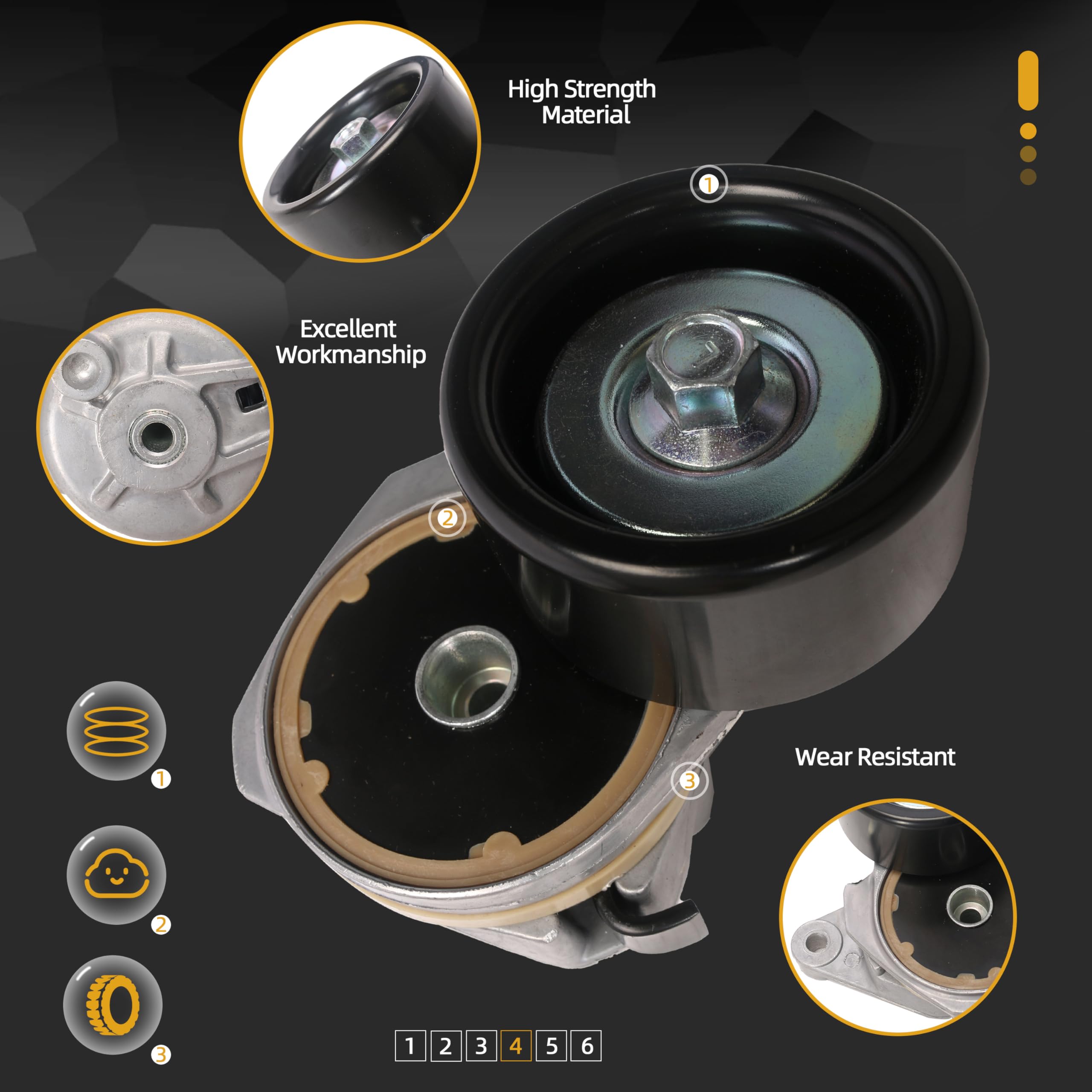 89378 Serpentine Drive Belt Tensioner Kit for Toyota Land Cruiser/Sequoia/Tundra V8 4.6L/5.7L, for Lexus GX460/LX570, Drive Belt