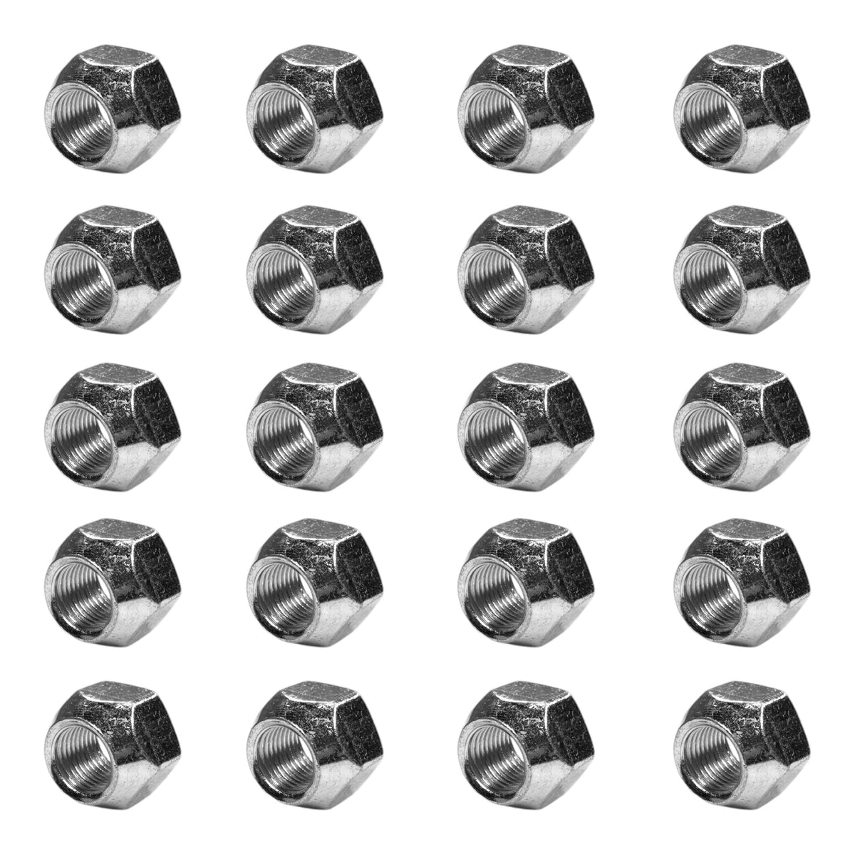Twenty (20) 7/16-20 Zinc Plated Open End Acorn Lug Nuts | 3/4'' Hex (Bcp1075)