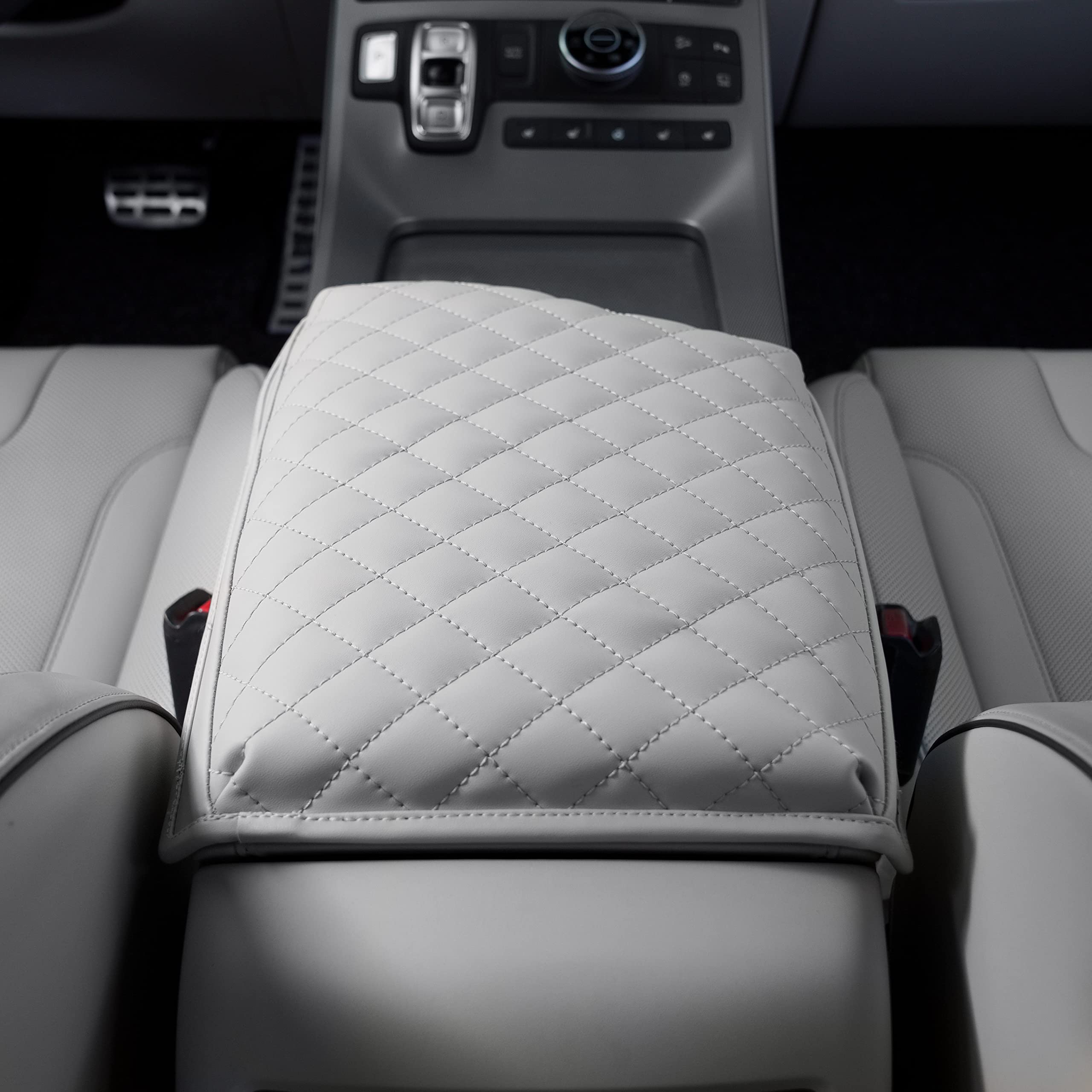 Kmmotors Palisade(2019-2023) Center Console Cover, Armrest Cushion, Console Protector, Palisade Accessories (Palisade, Beige 2)