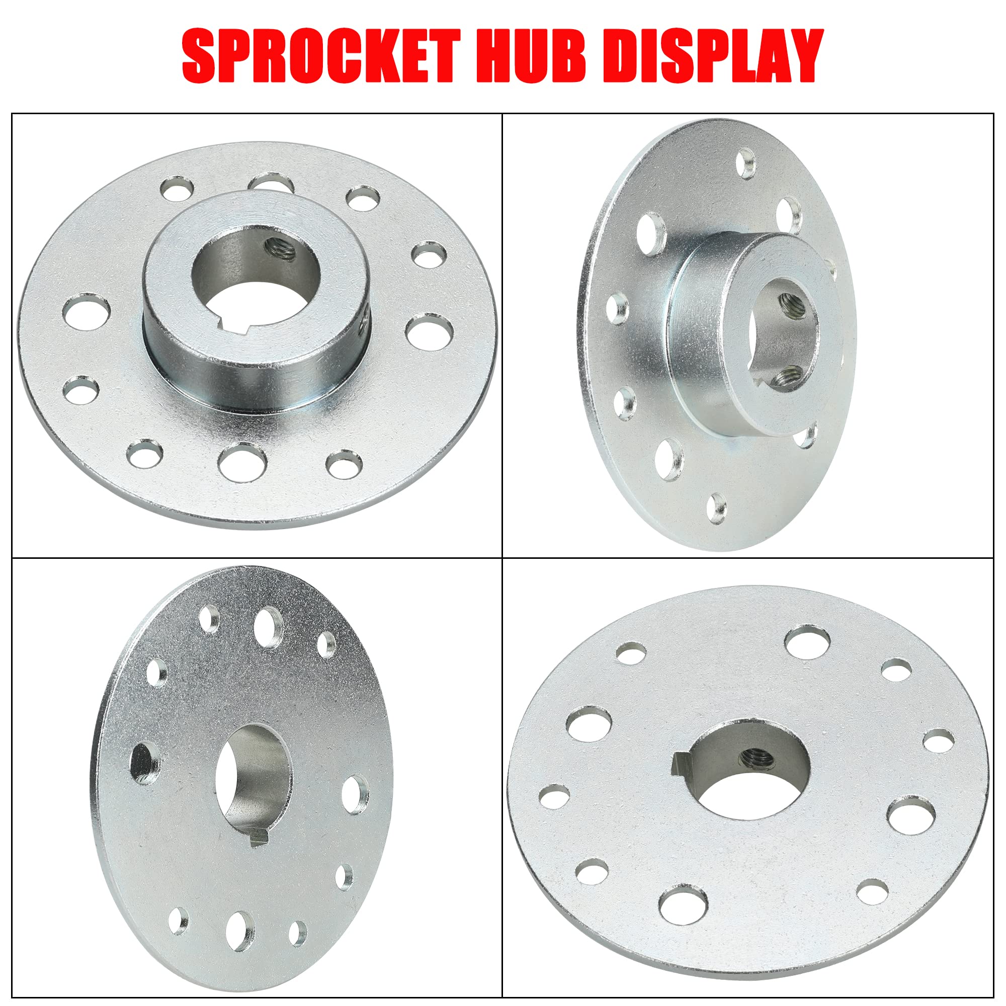 Grehua Rear 4' Drum Brake Band Pin Brake Cable Steel Sprocket Brake Hub Adapter 1' Bore 1/4' Keyway For Manco Azusa Predator 212Cc 196Cc 6.5Hp Dune Buggies Drift Trike Heavy Duty Go Kart Cart Parts