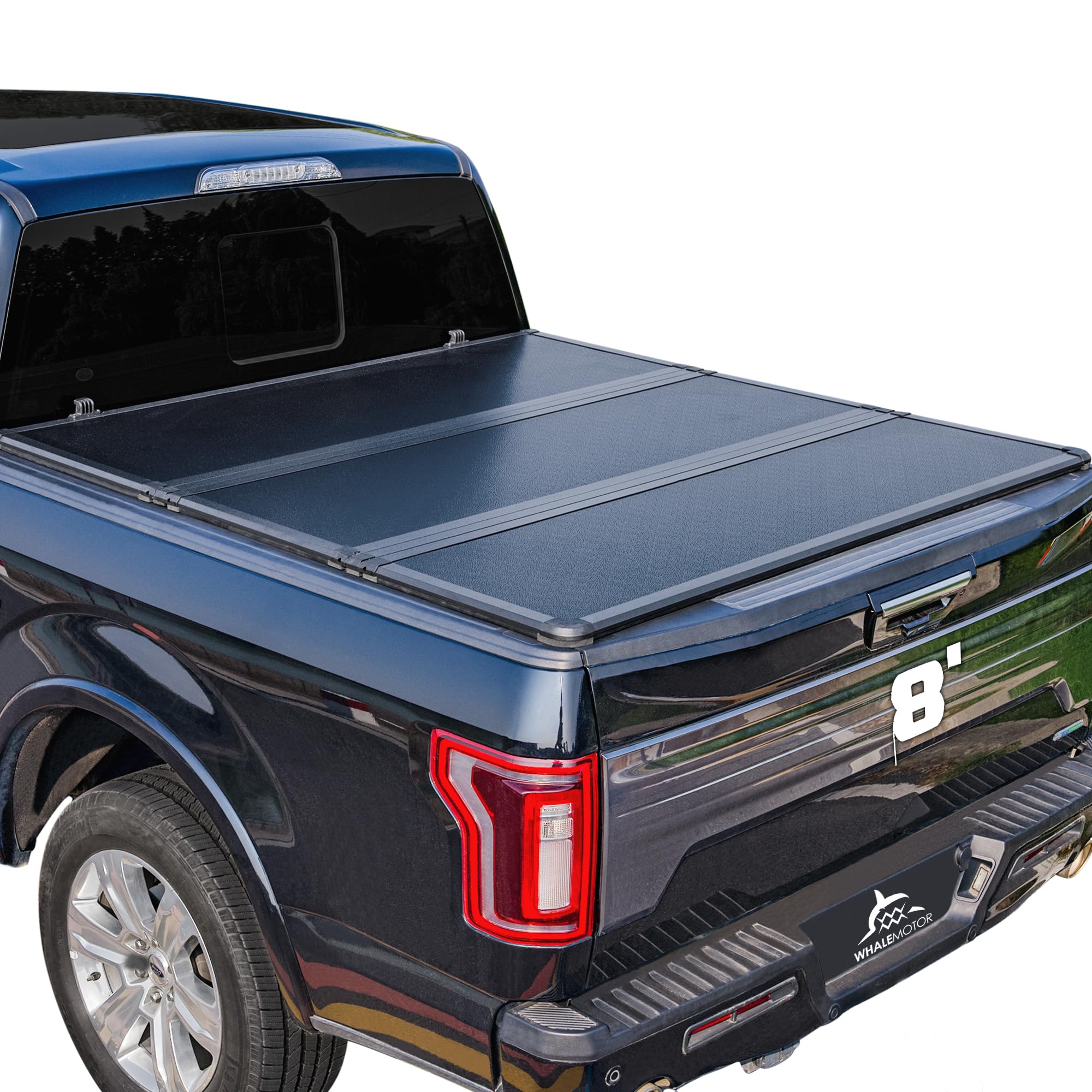 Hard Folding Truck Bed Tonneau Cover Compatible With Chevy Silverado & Gmc Sierra 1500 2500 3500 Hd(2010-2025) 8 Ft Long Box, Tr