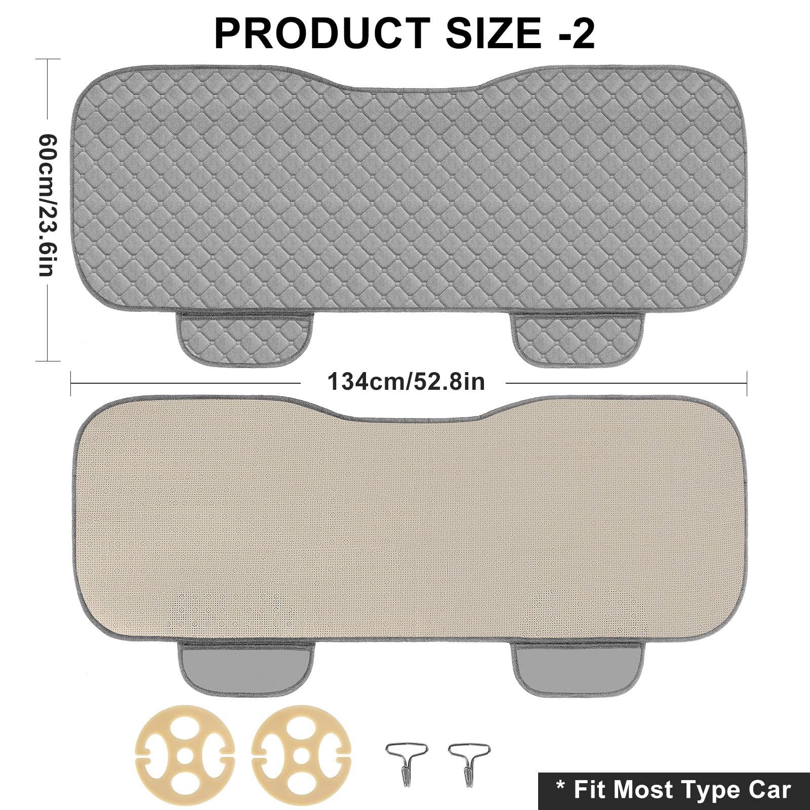 Surpassme Car Seat Covers Universal Seat Covers For Car Accessories With Storage Pockets, Car Front Seat Covers And Rear Bench C