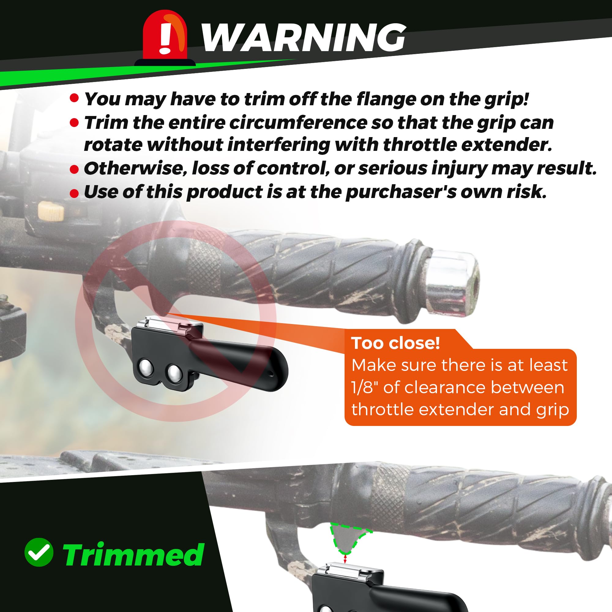 Saillong ATV Throttle Extender, Thumb Throttle Master for ATV, 2 Piece Clamp for Easy Installation, Provides Reliable and Comfor