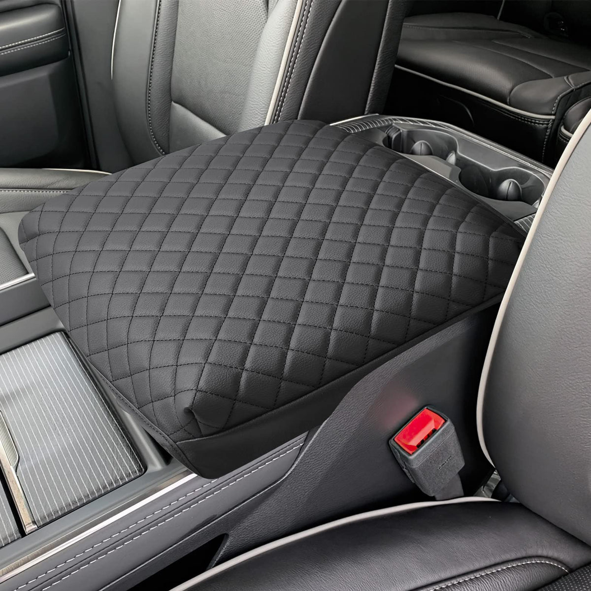 Issyauto Center Console Cover Armrest Lid Cover Compatible With 2009-2024 Ram, Leather Arm Rest Covering For Car, Well-Make Dura